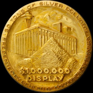 1962 Century 21 Exposition High Relief Gold-Plated Million Dollar Display SCD