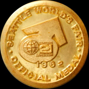 1962 Century 21 Exposition High Relief Gold-Plated Million Dollar Display SCD