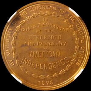 HK-22 1876 U.S. Centennial Exposition Official SCD Gold-Plated