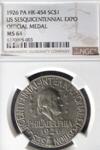 HK-454 1926 U.S. Sesquicentennial Exposition Official SCD