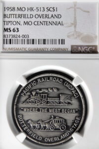 HK-513 1958 Butterfield Overland Stage and Tipton Centennial SCD