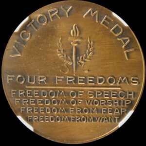 HK-912 1945 Roosevelt Four Freedoms Antiqued Bronze SCD