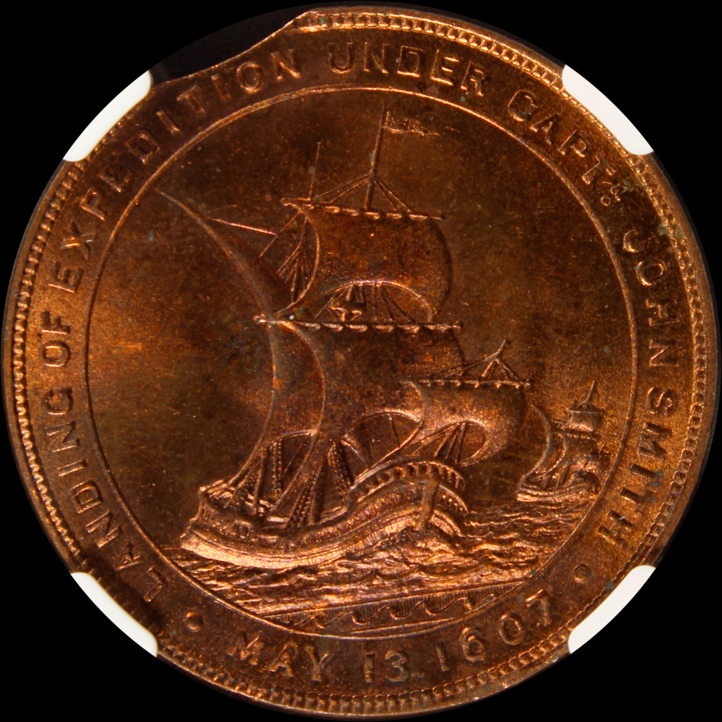 HK-346 1907 Jamestown Tercentennial Exposition Official SCD – ERROR Clipped Planchet