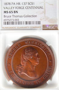HK-137 1878 George Washington Valley Forge Centennial SCD