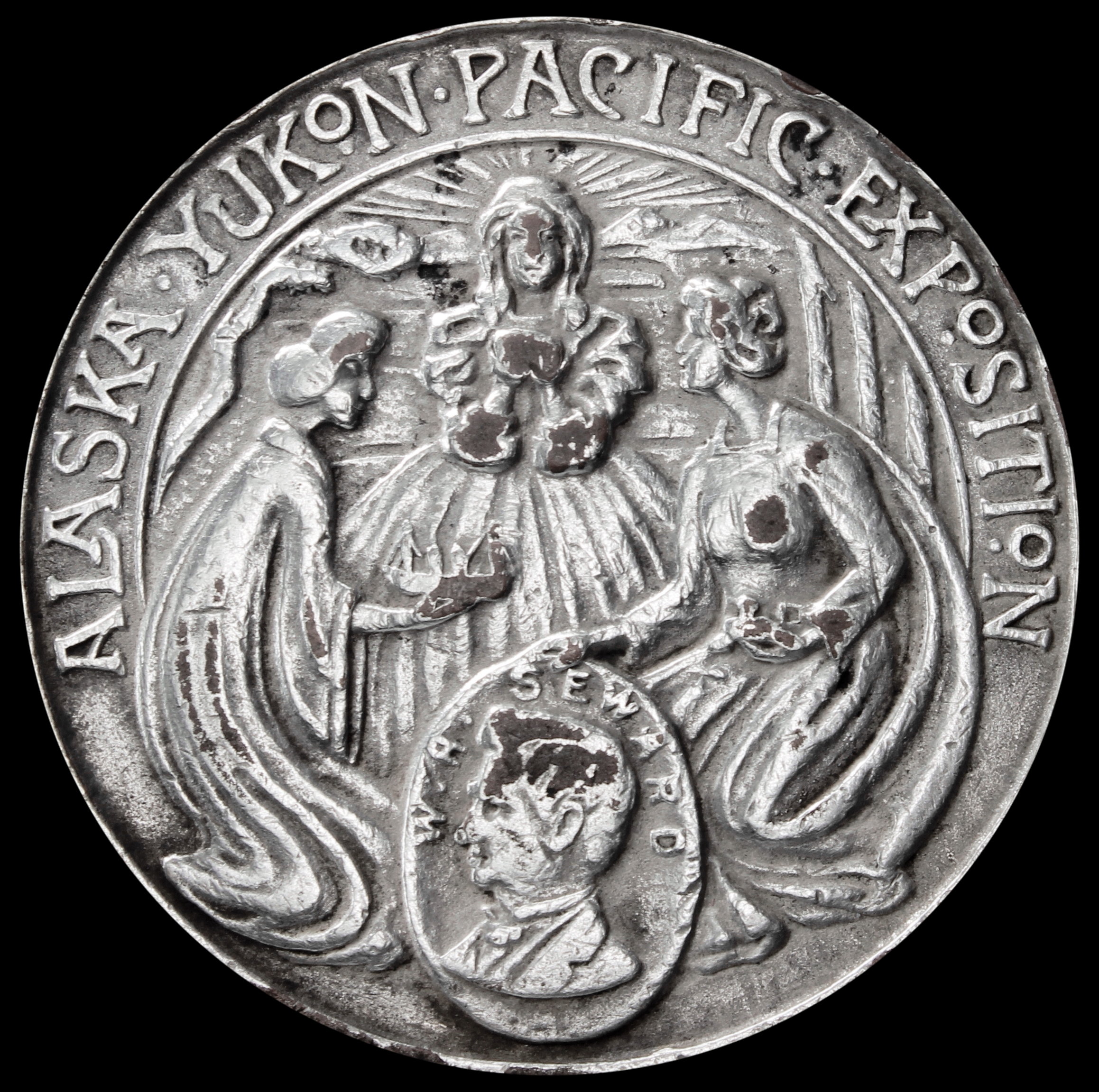 HK-353 1909 Alaska-Yukon-Pacific Exposition Official SCD – Silver-Plated Hat Pin