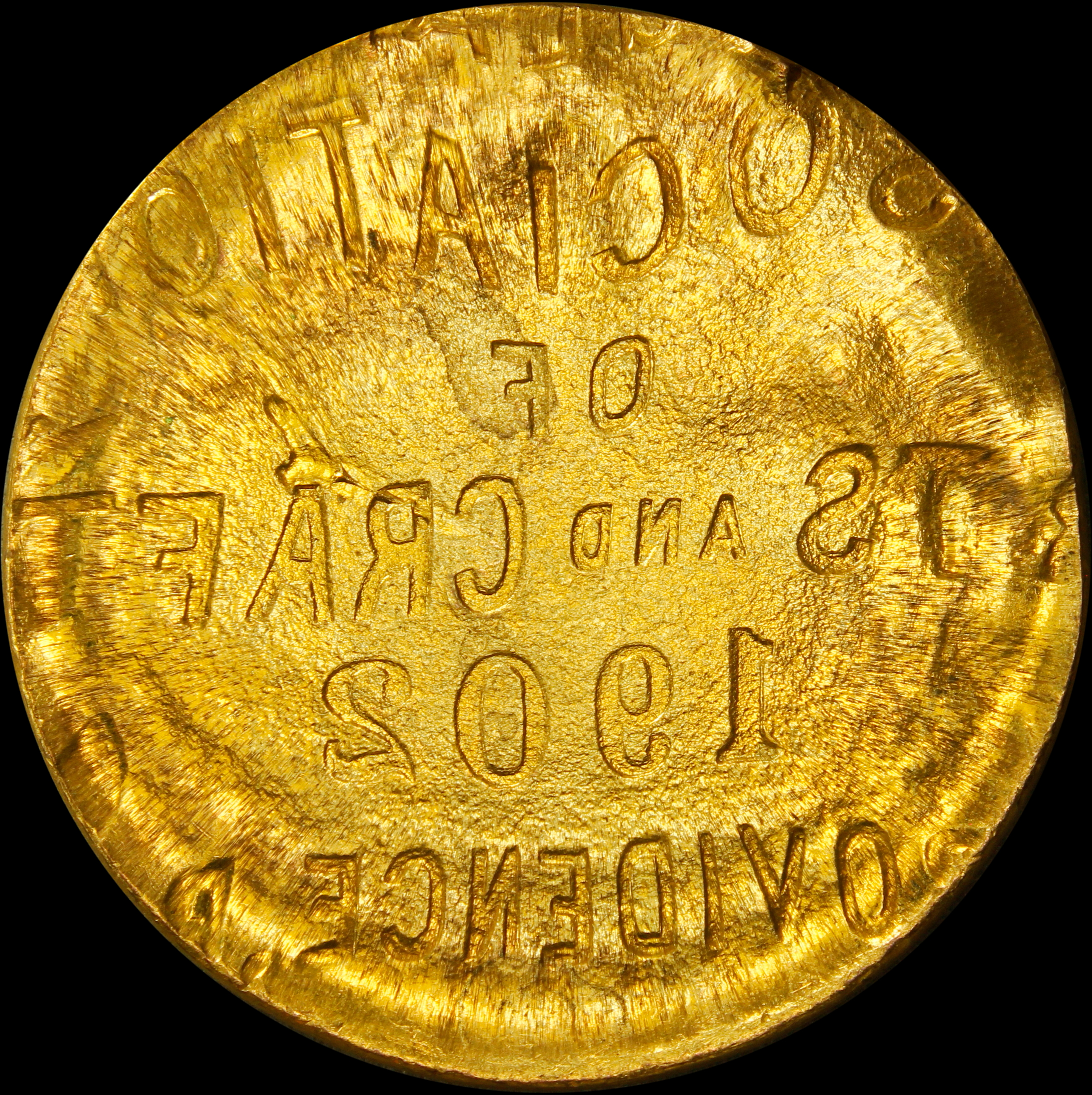 HK-649A 1902 New England Arts and Crafts Large Letters reverse SCD – Brockage ERROR