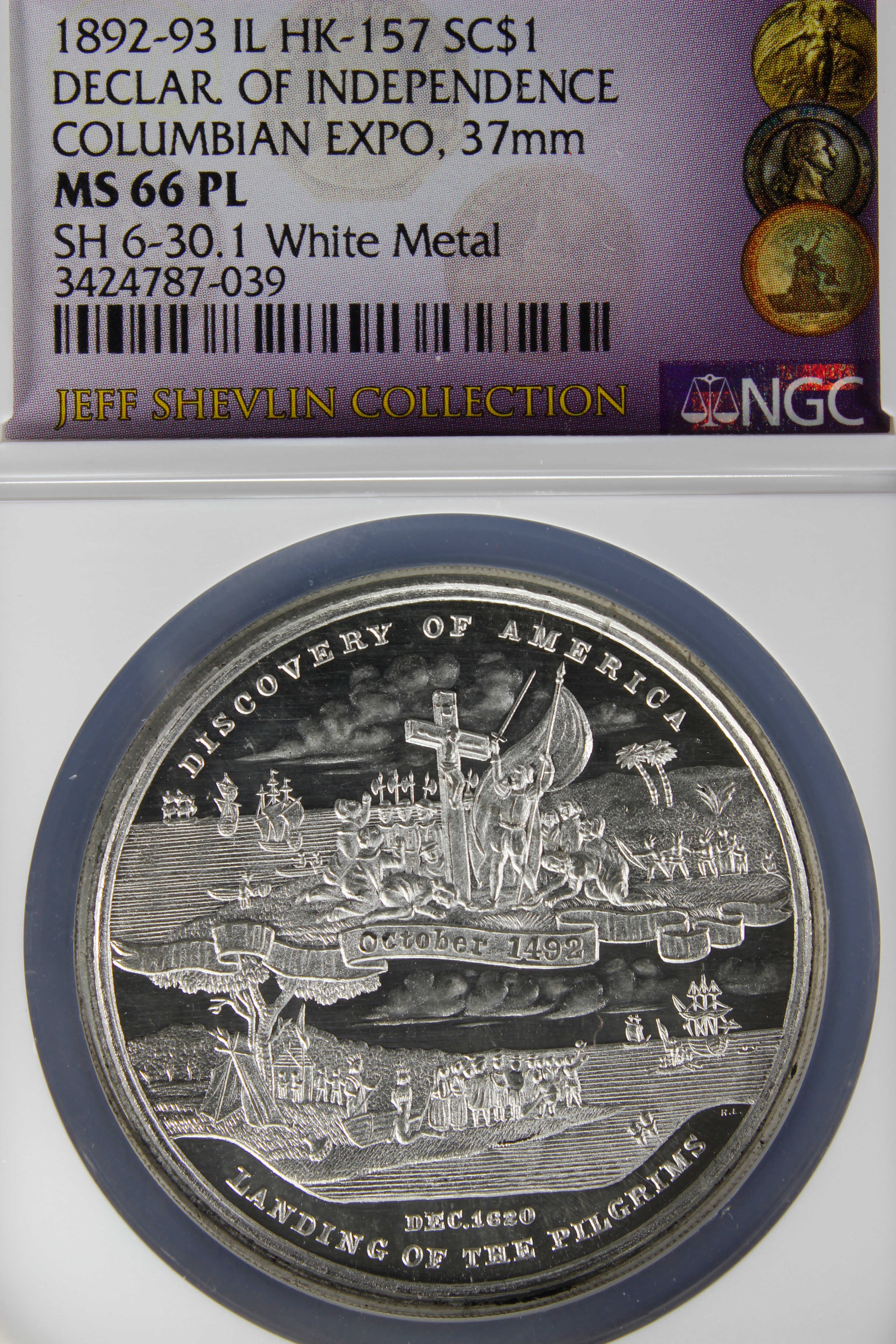 HK-157 1892 Columbian Exposition Declaration of Independence SCD