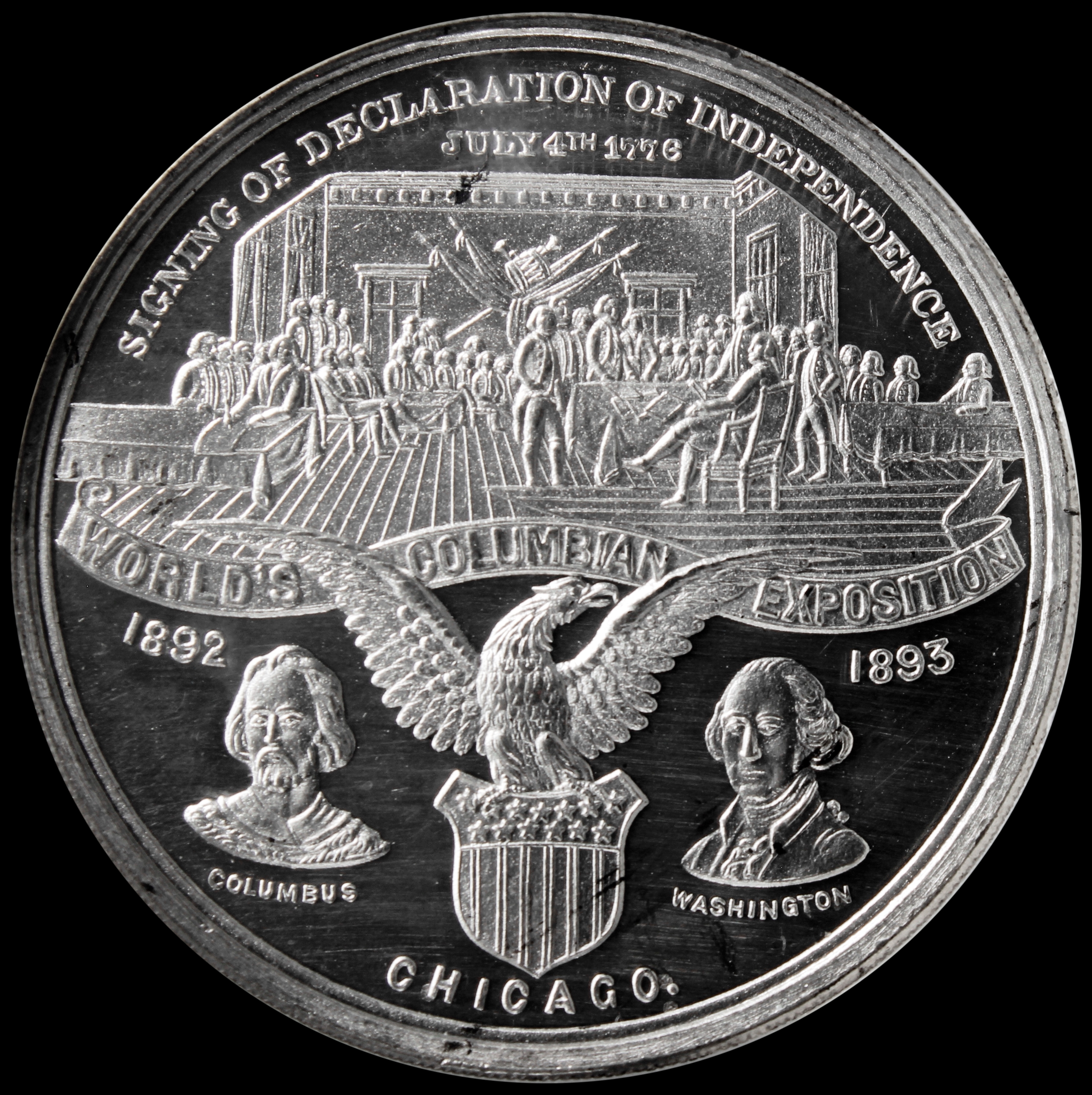 HK-157 1892 Columbian Exposition Declaration of Independence SCD