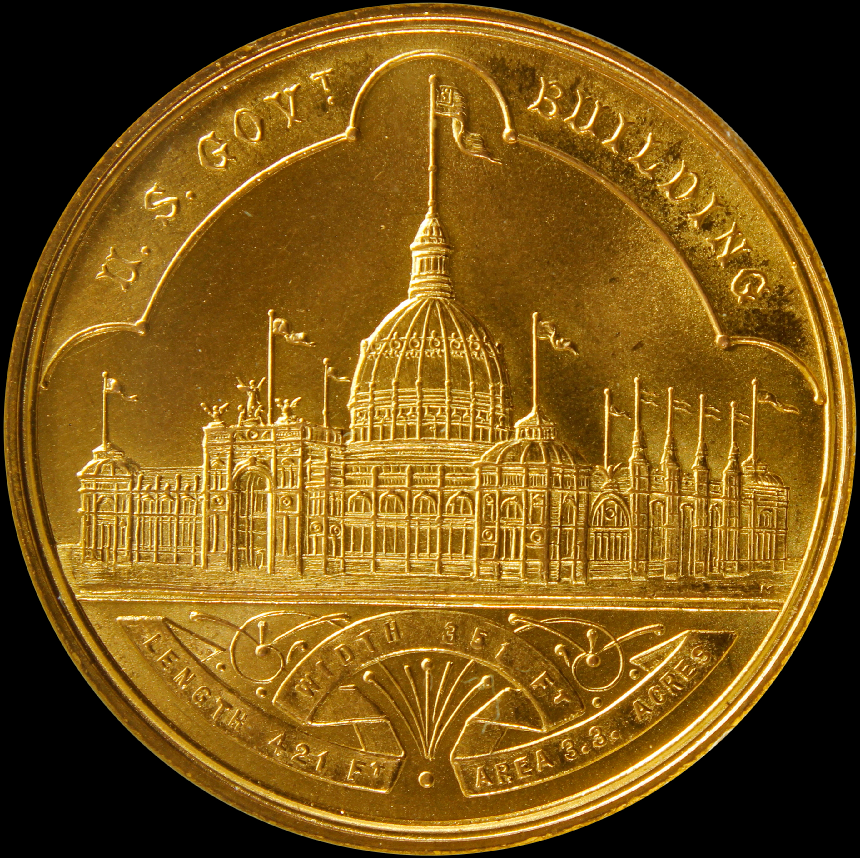 HK-155 1893 Columbian Exposition Gold-Plated Variety Small Letters Official SCD