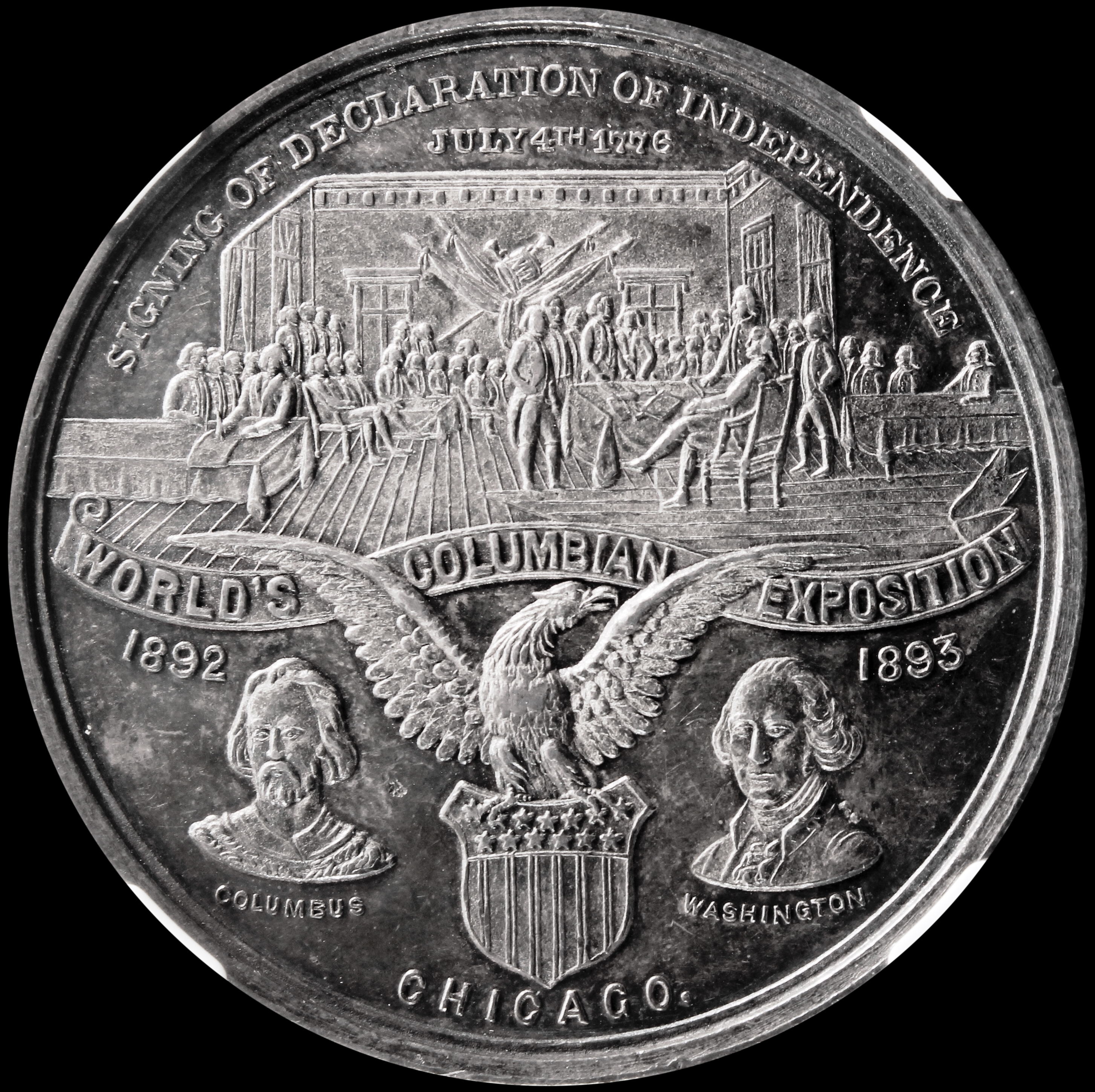 HK-156 1892 Columbian Exposition SILVER Declaration of Independence SCD