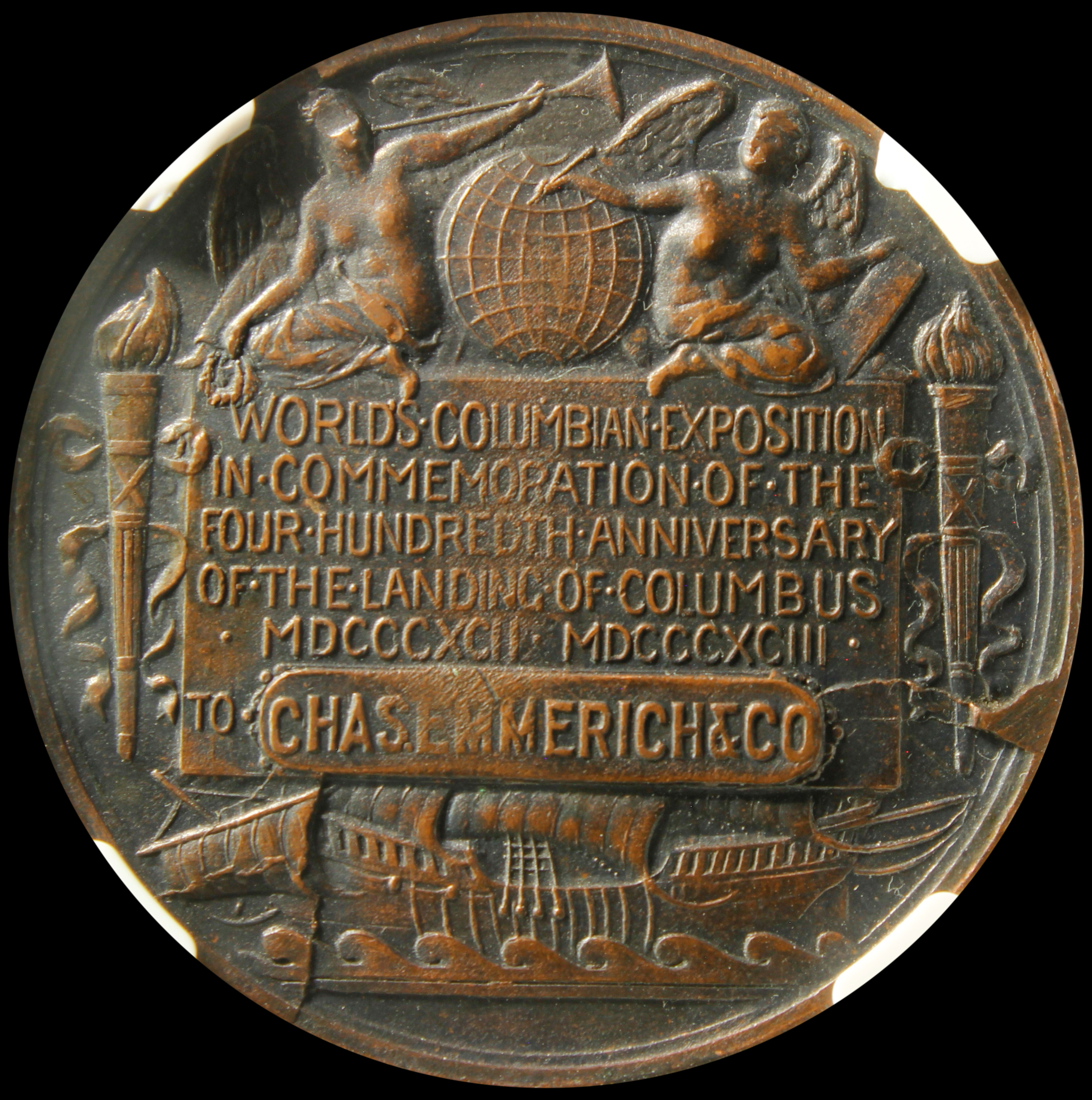 HK-223 1893 Columbian Saint-Gaudens & Barber SCD – Chas. Emmerich variety