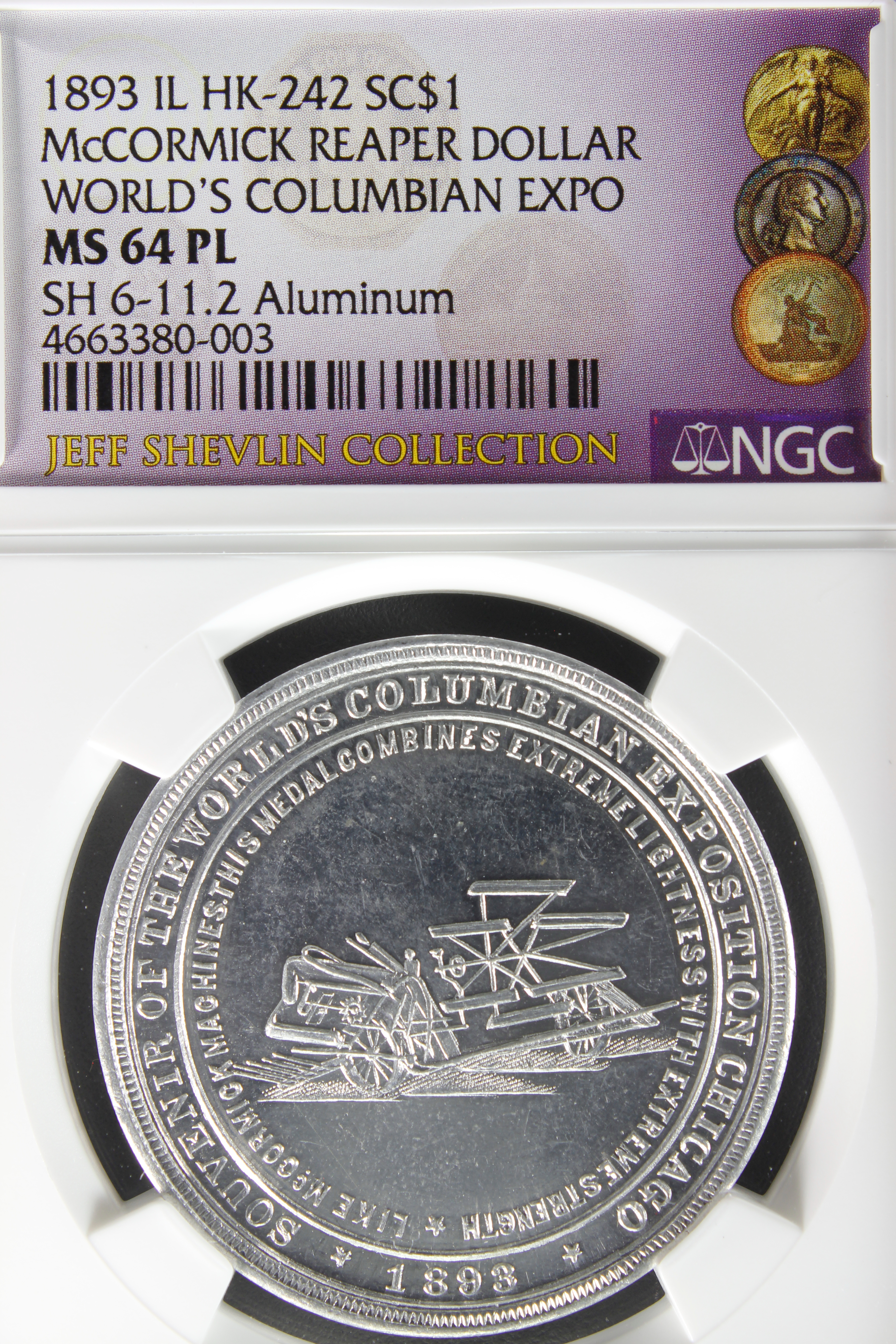 HK-243 1893 Columbian McCormick Reaper “Type 2” SCD