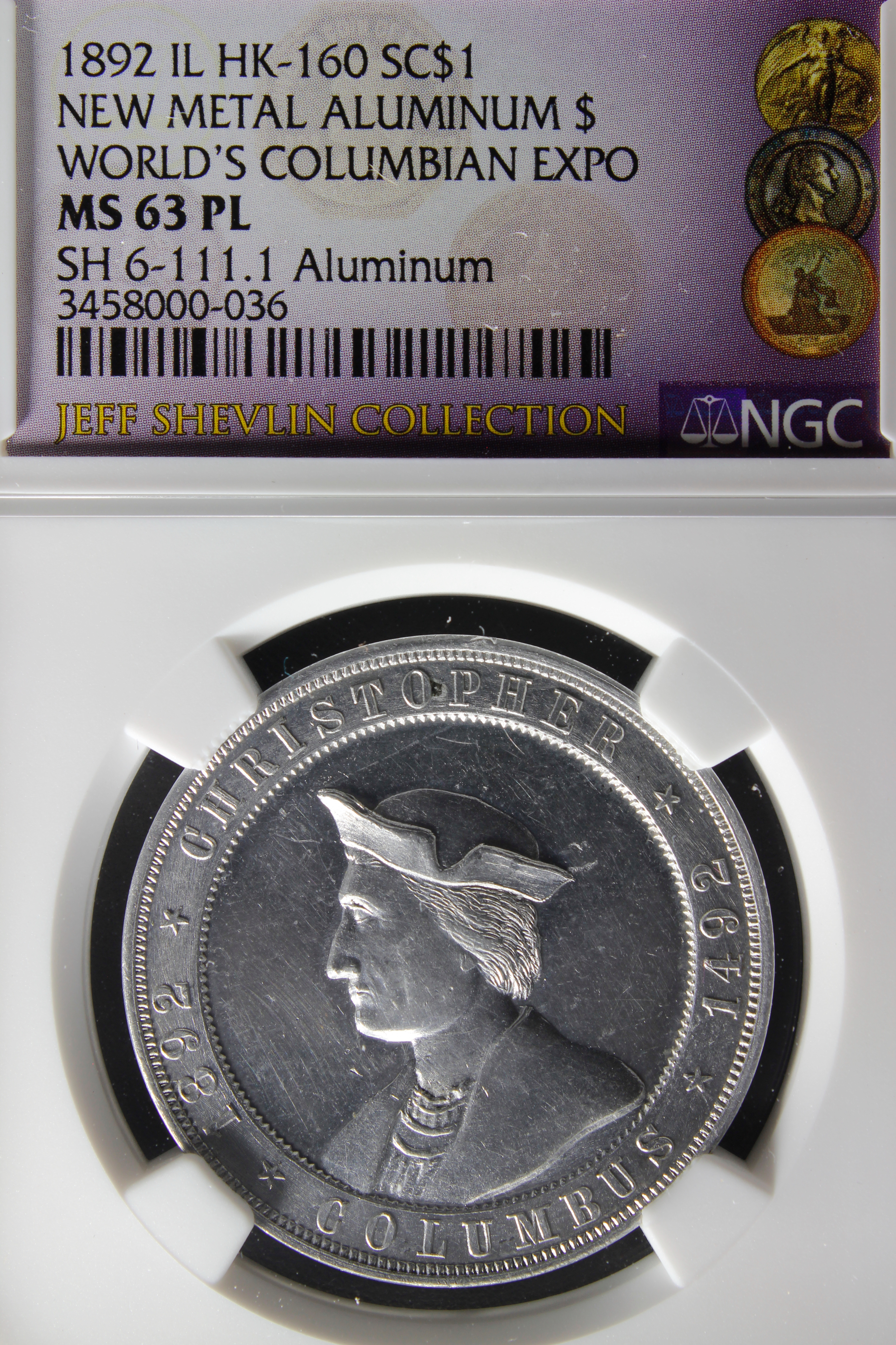 HK-160 1892 Columbian Columbus Hat Left / New Metal Aluminum Small Scroll SCD