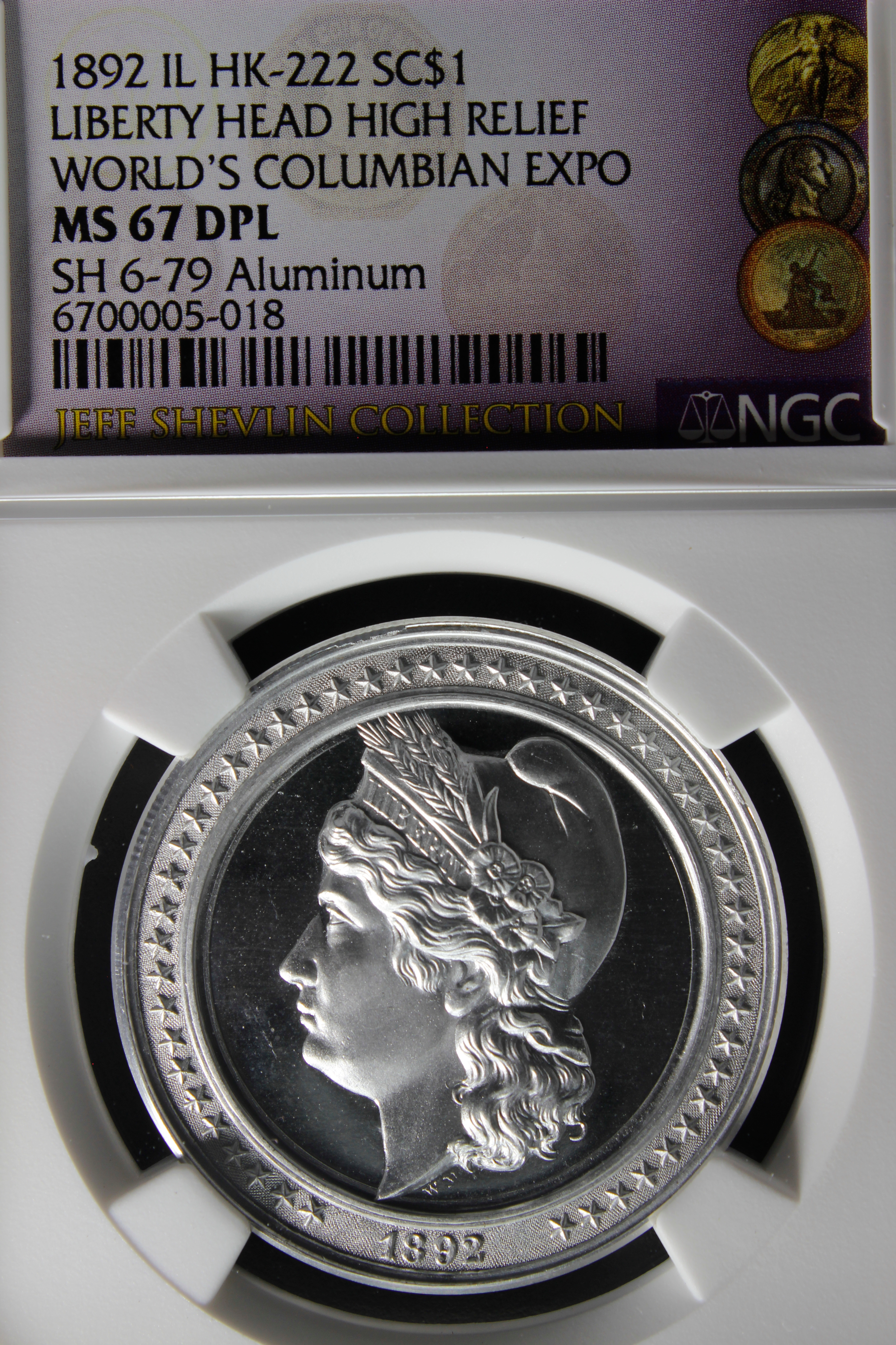 HK-222 1893 Columbian Exposition Liberty Head High Relief SCD