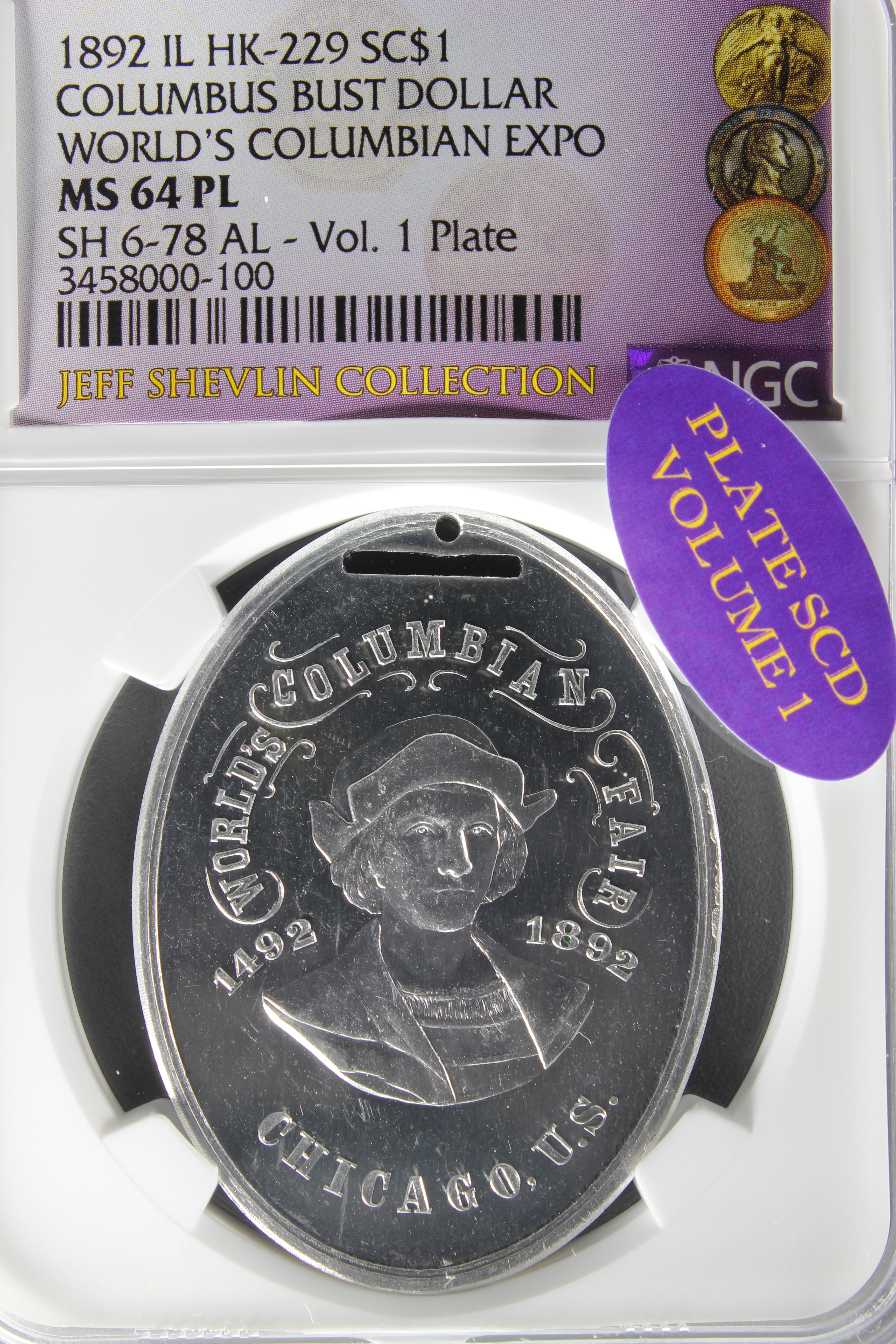 HK-229 1893 Columbian Oval the Miner’s Bonanza SCD