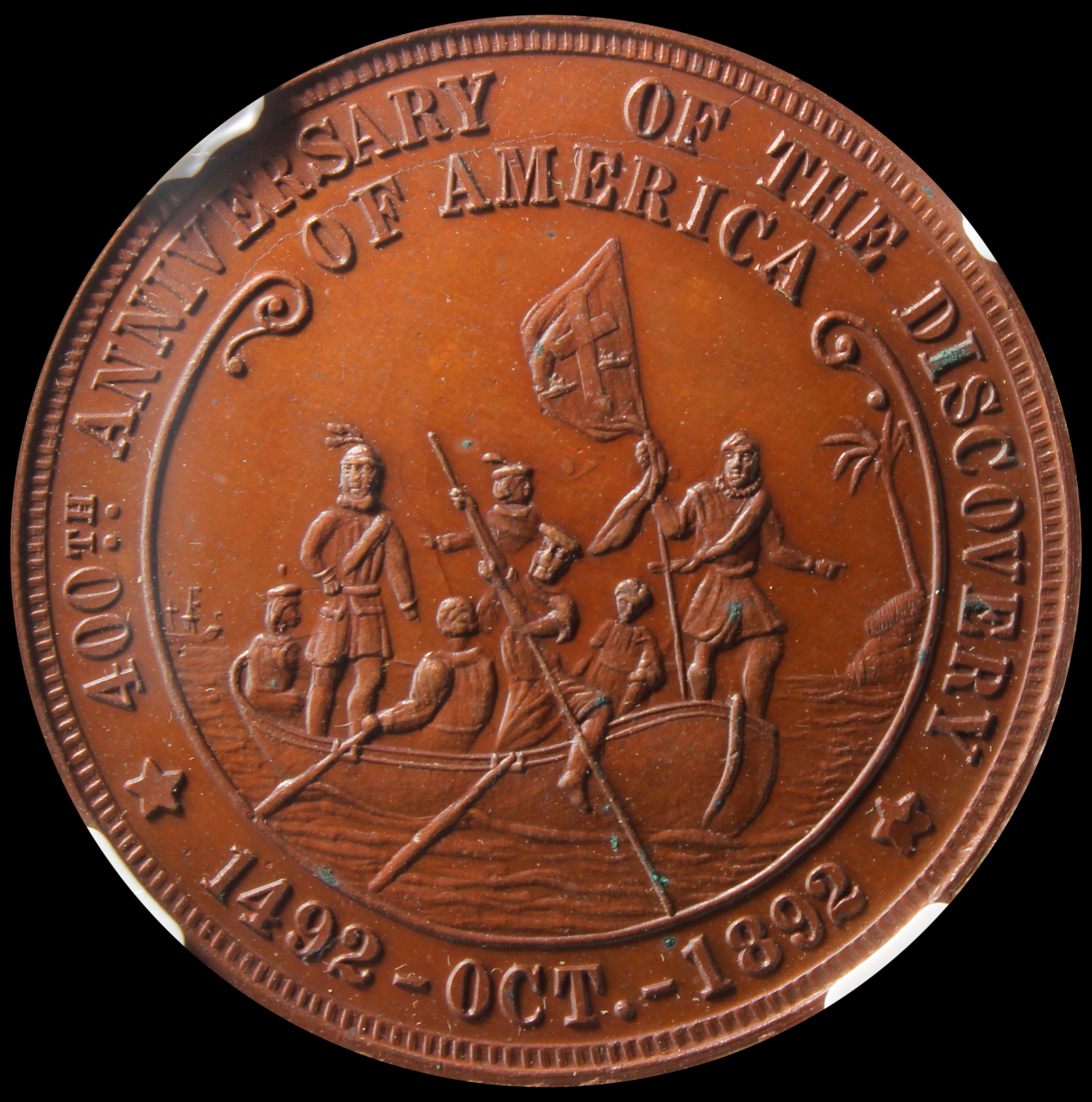 HK-230 1892 Columbian Columbus in Shield Border / Boat Landing SCD