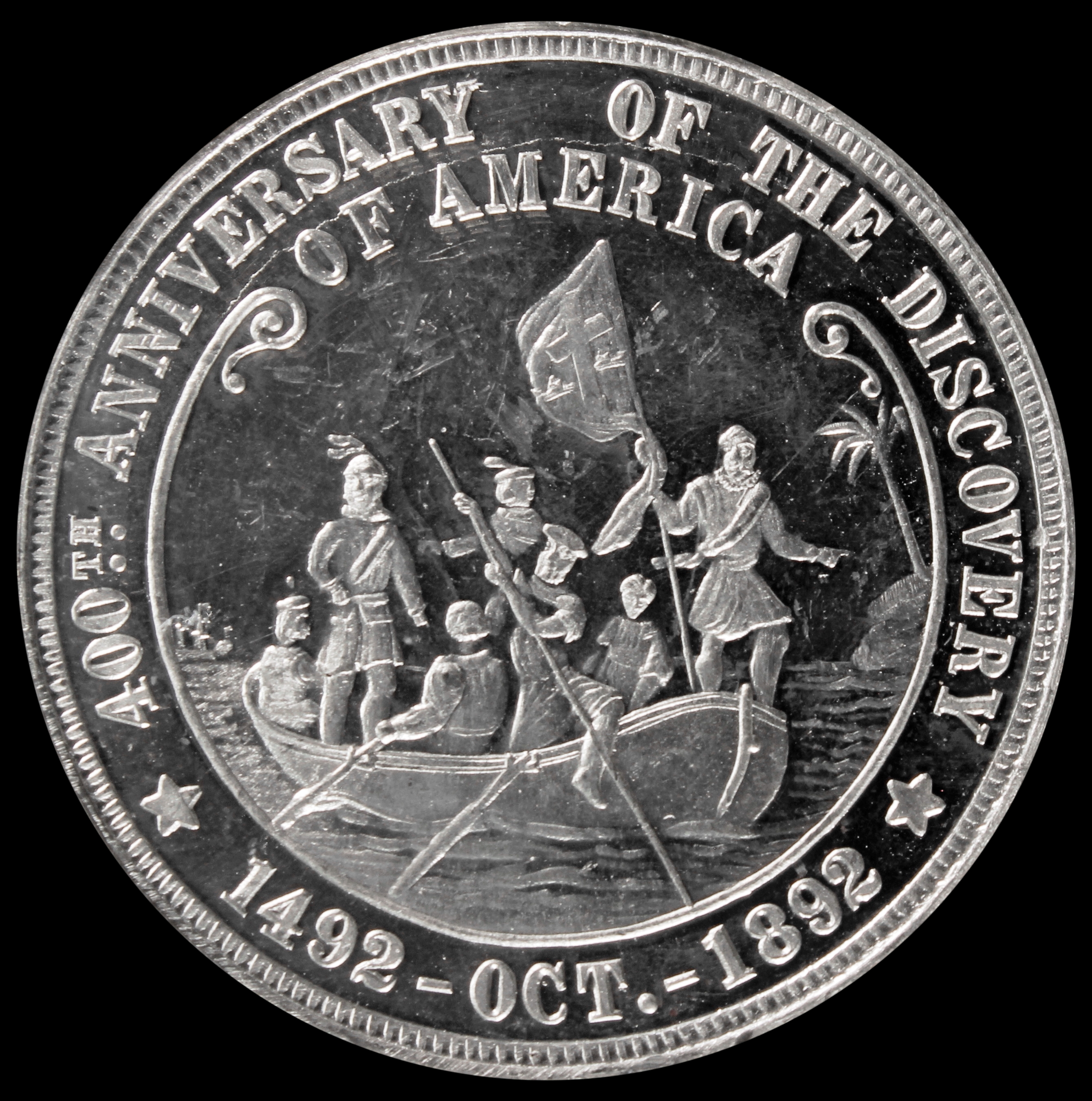 HK-230A 1893 Columbian Columbus in Shield Border / Boat Landing SCD