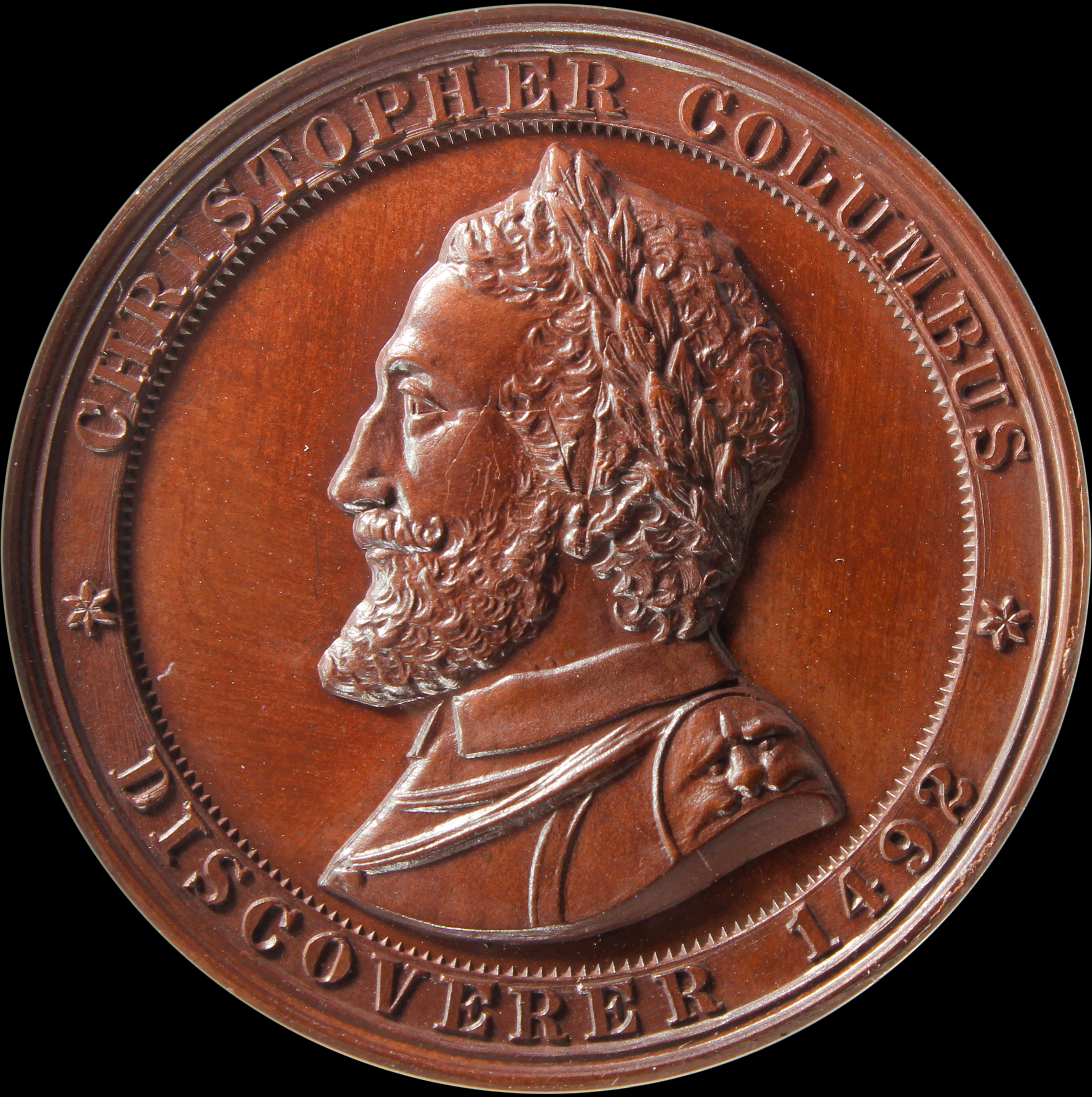 HK-234 1892 Columbian Warner Laureate Bust Legend Above with Landing Scene SCD