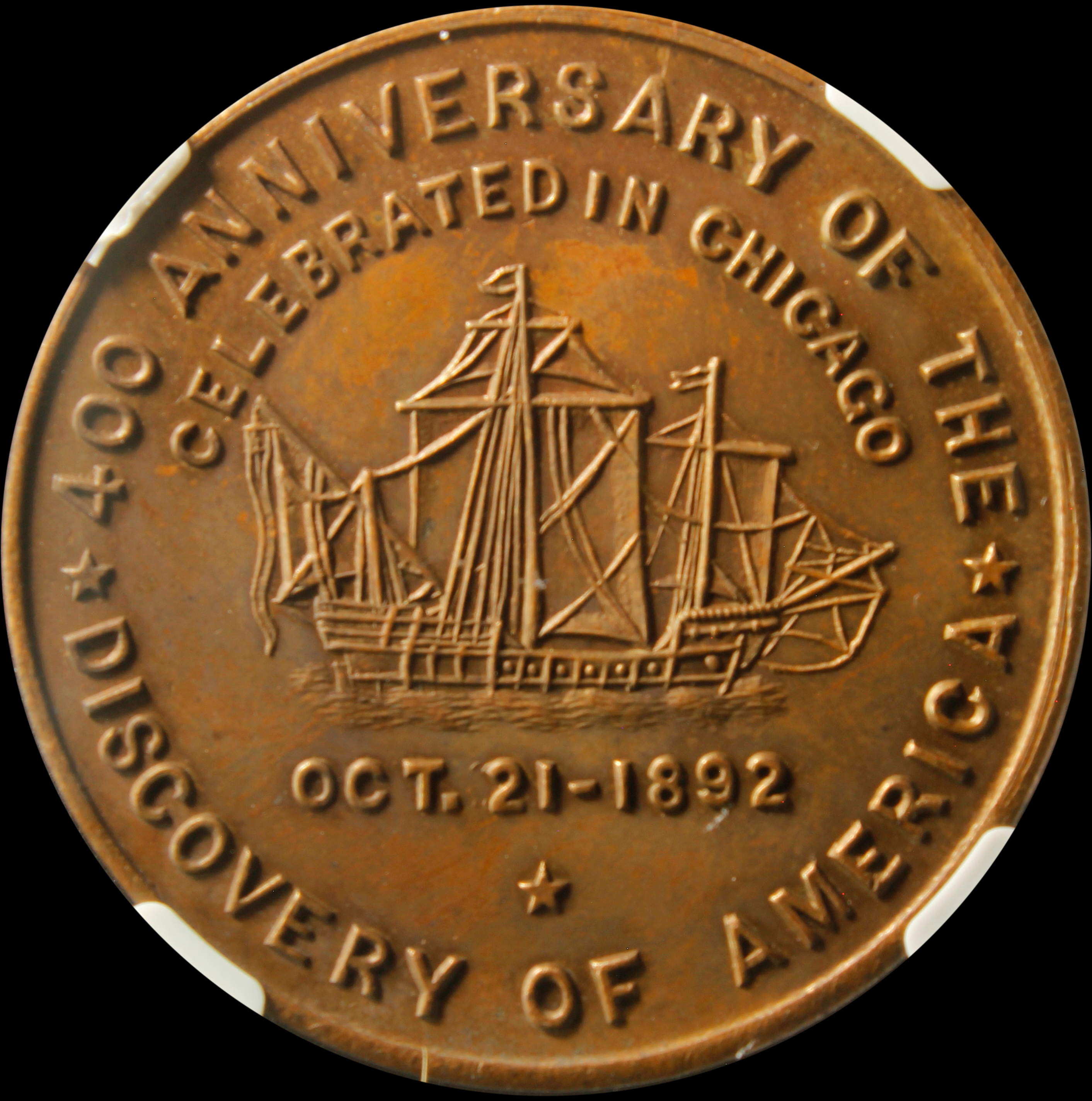 HK-238 1893 Columbian Columbus Statue Souvenir / Caravel SCD