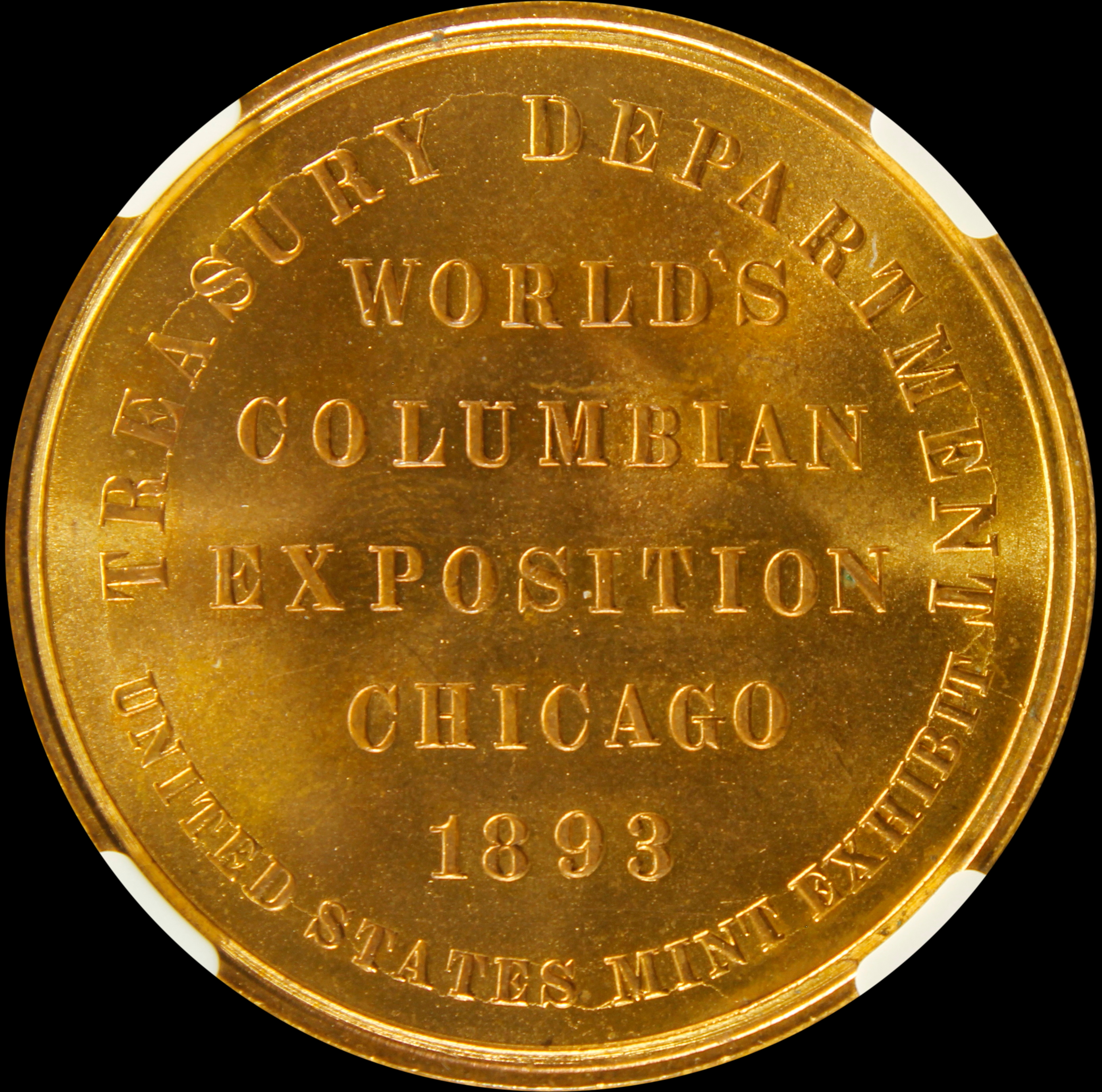 HK-154 1893 Columbian Exposition Gold-Plated Variety Large Letters Official SCD