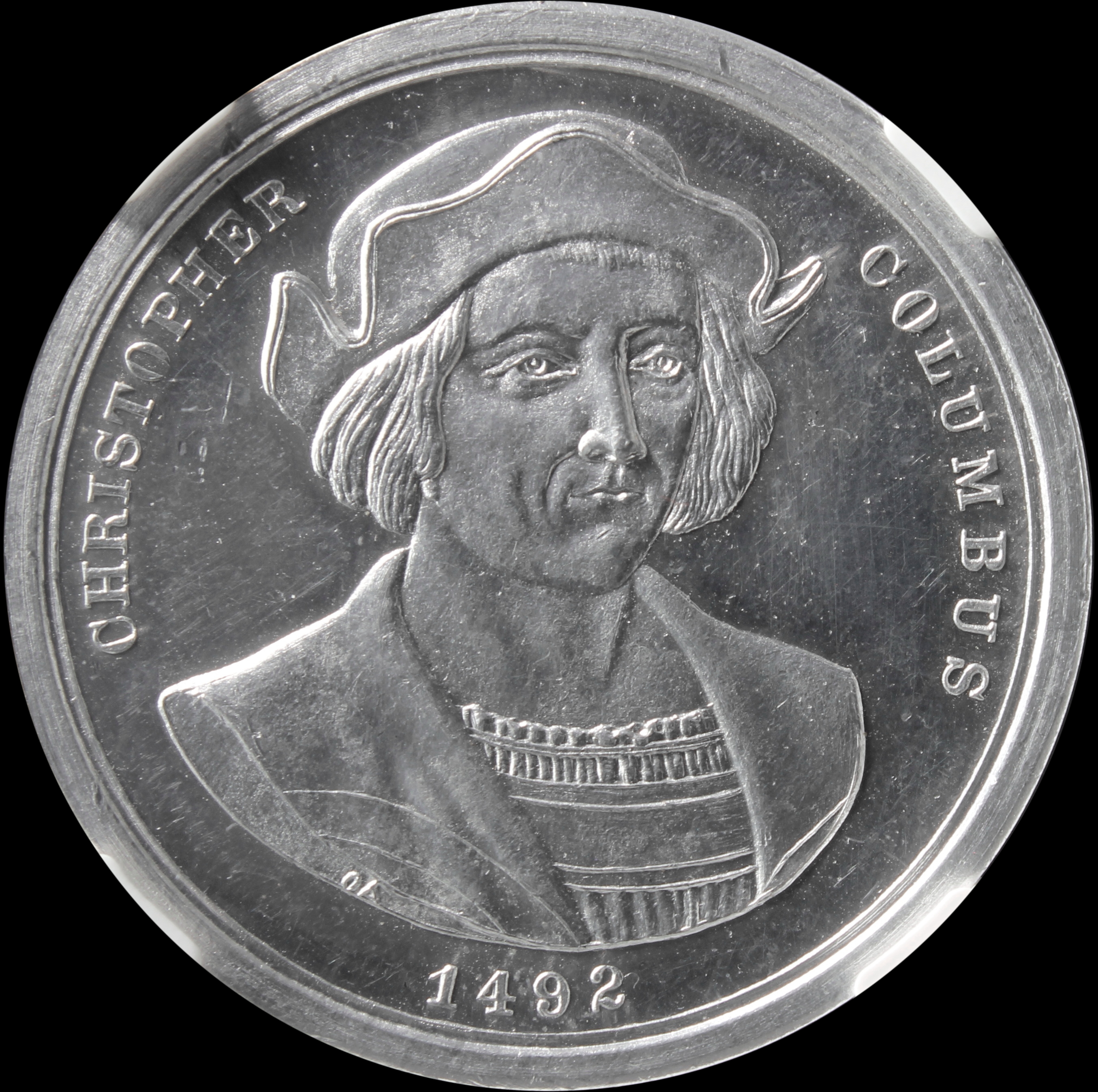 HK-228 1893 Columbian Childs Columbus with Hat with Side Legends with Aerial View SCD