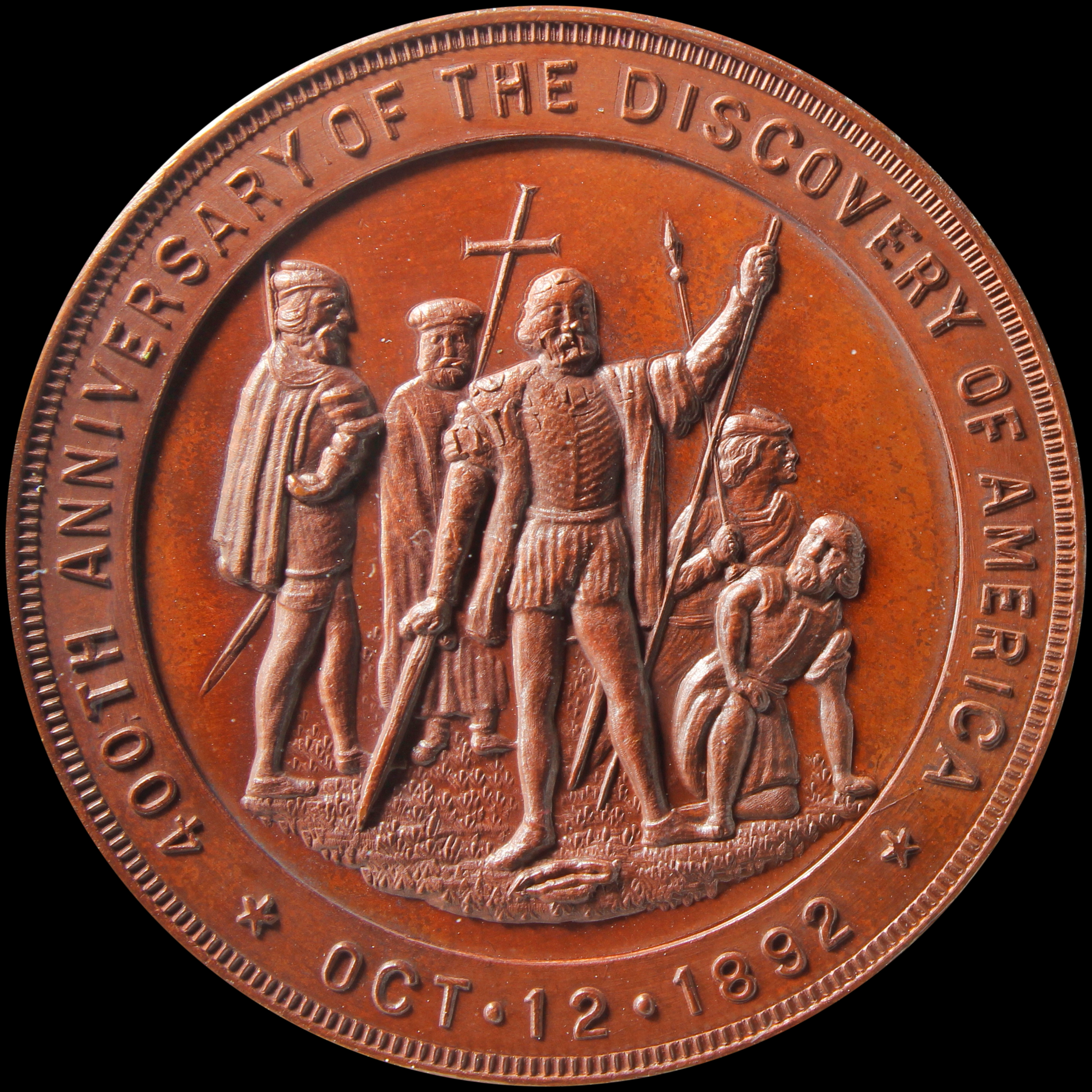 HK-234 1892 Columbian Warner Laureate Bust Legend Above with Landing Scene SCD