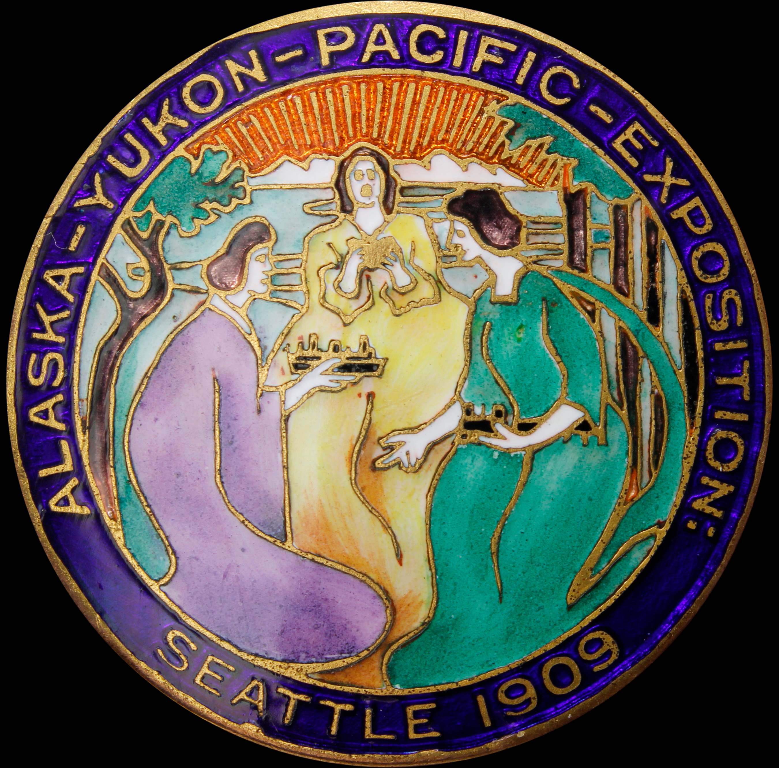 HK-354 UNLISTED 1909 AYPE Official Souvenir SCD – Unlisted Enameled