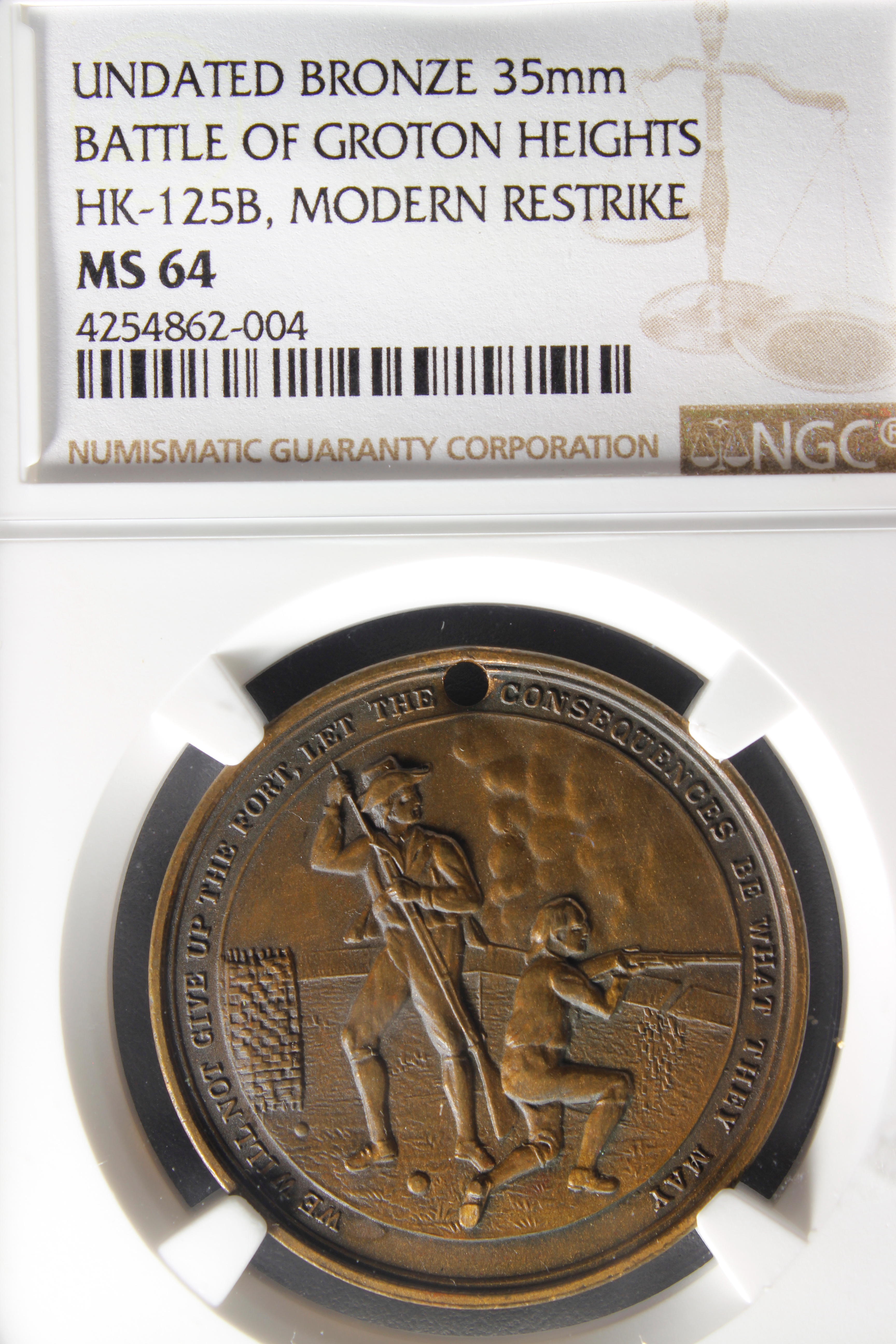 HK-125B UNL 1931 Battle of Groton Heights SCD – 1931 restrike