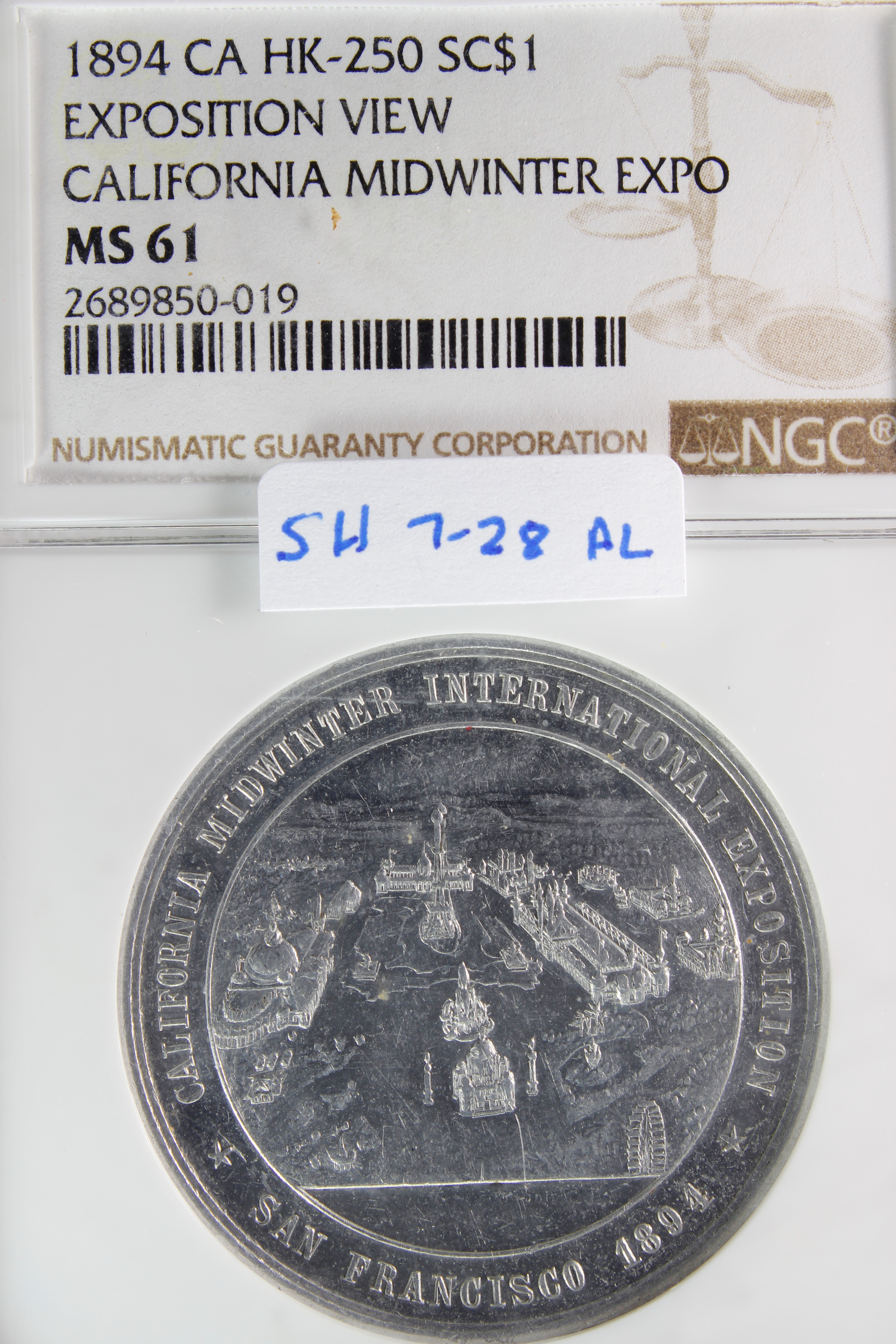 HK-250 1894 Midwinter Exposition View / Golden Gate SCD