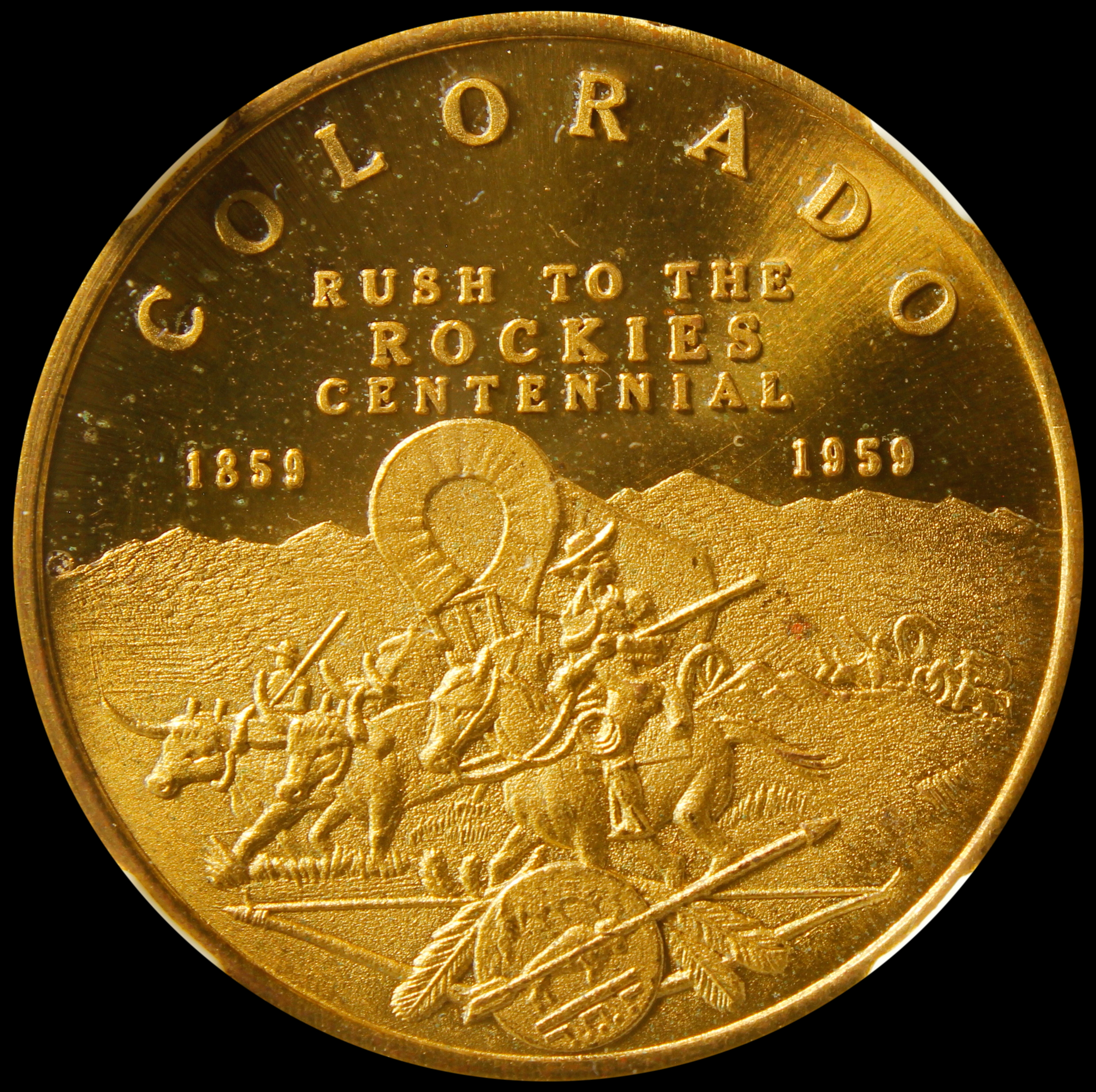 HK-544 1959 Colorado “Rush to the Rockies” Centennial Uniface SCD