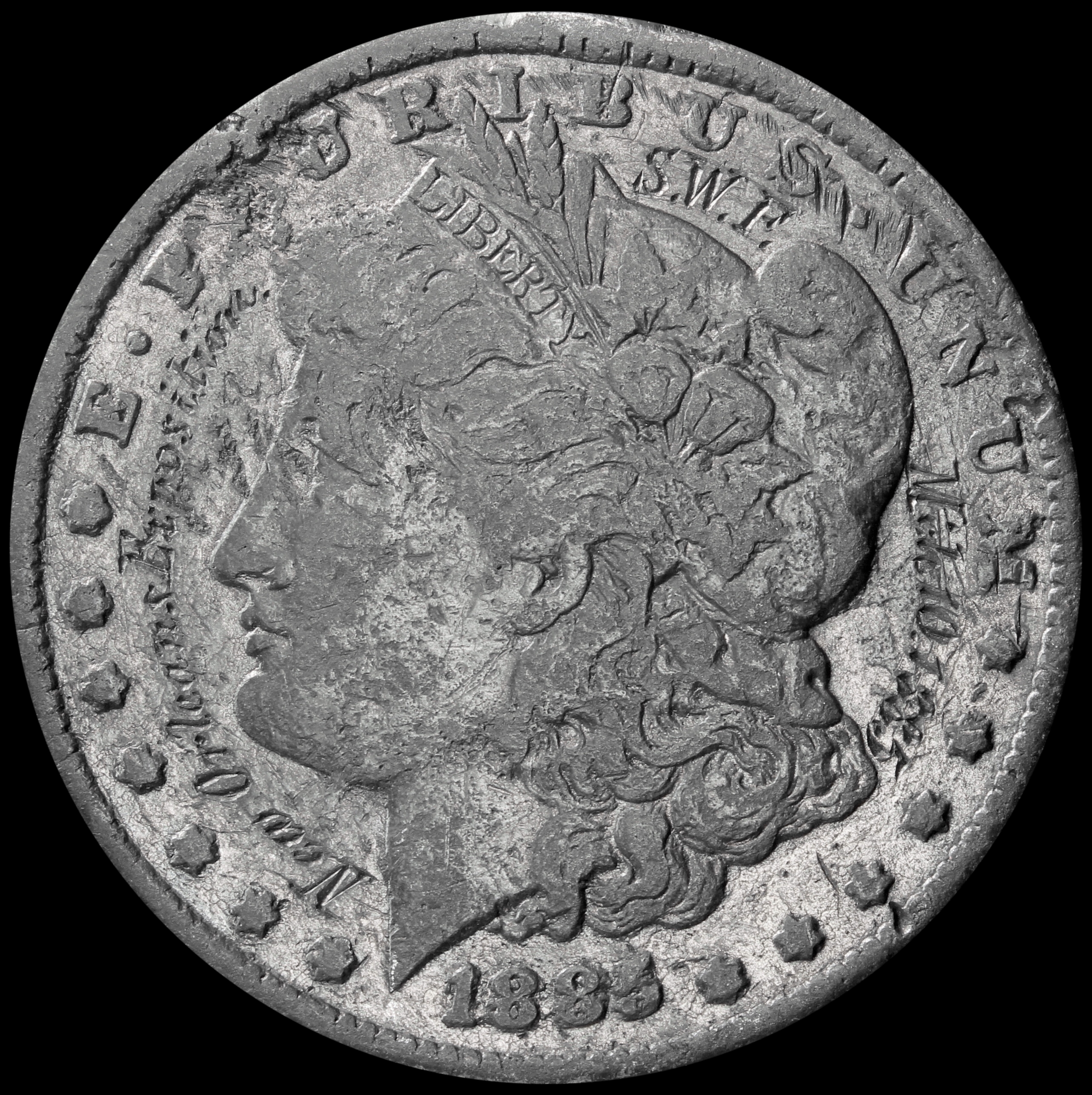 HK-142 RELATED COIN 1885 World’s Industrial and Cotton Centennial Exposition Engraved Silver Morgan Dollar