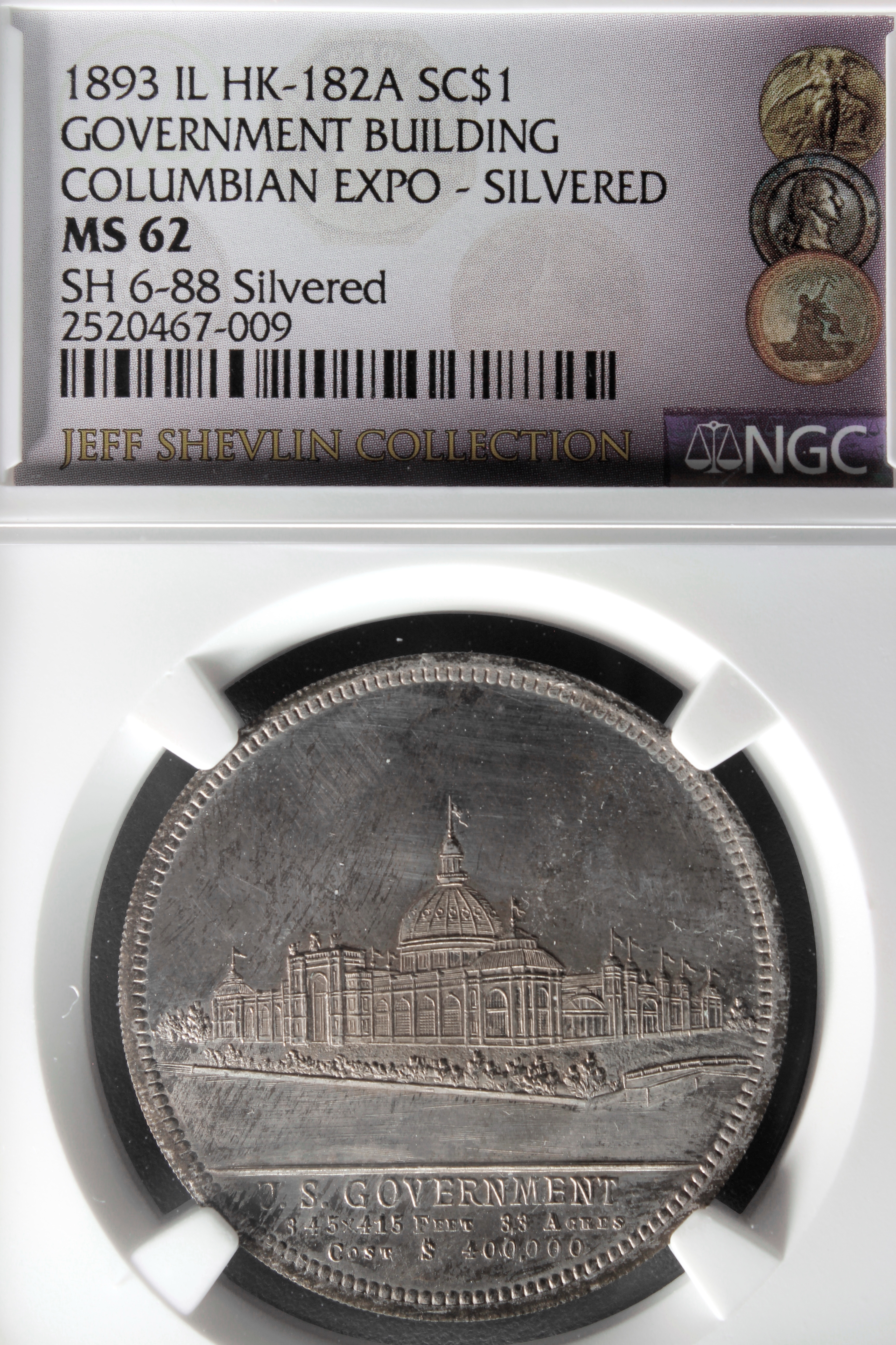 HK-182 1893 Columbian Lauer U.S. Government Building SCD