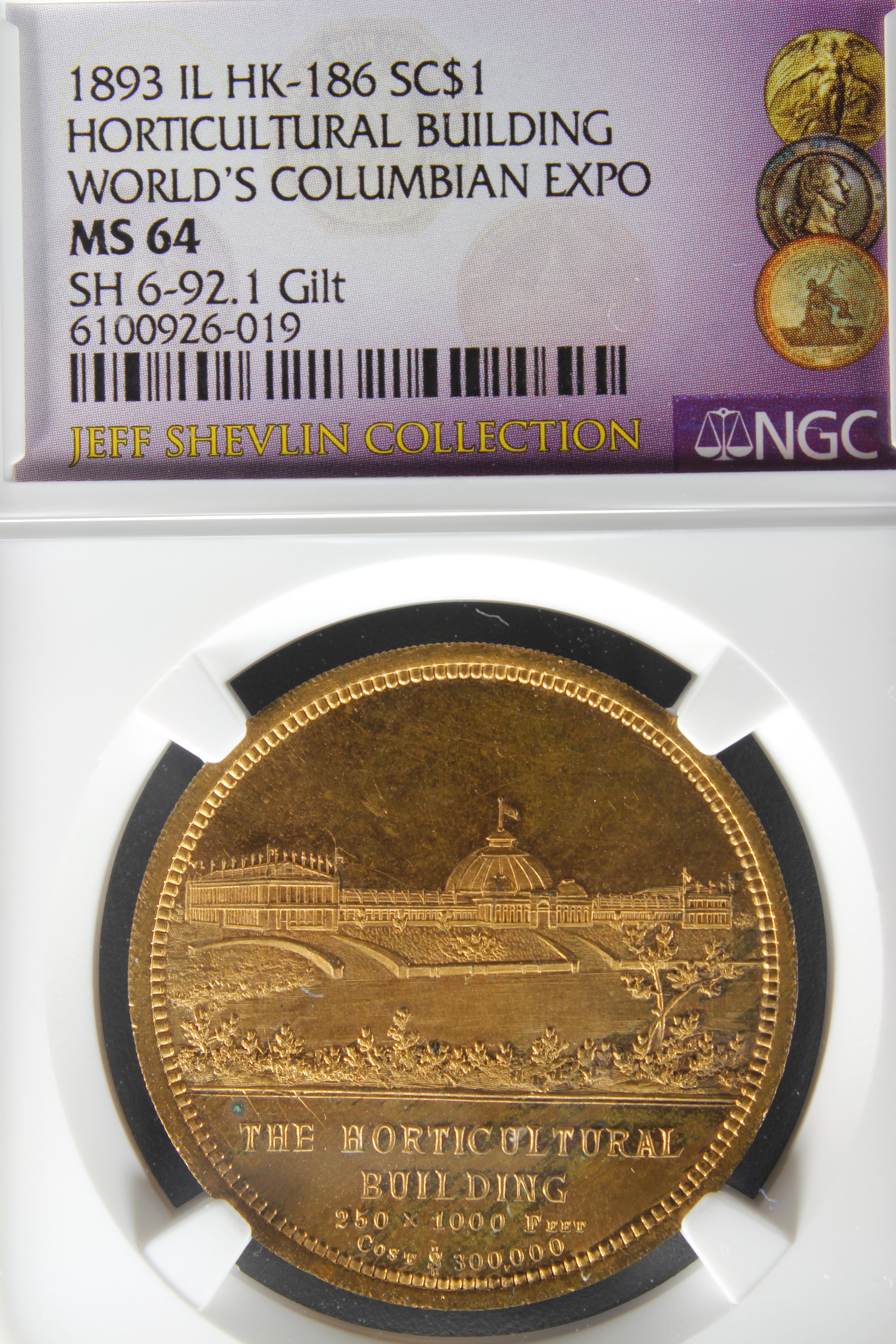HK-186 1893 Columbian Lauer Horticultural Building SCD