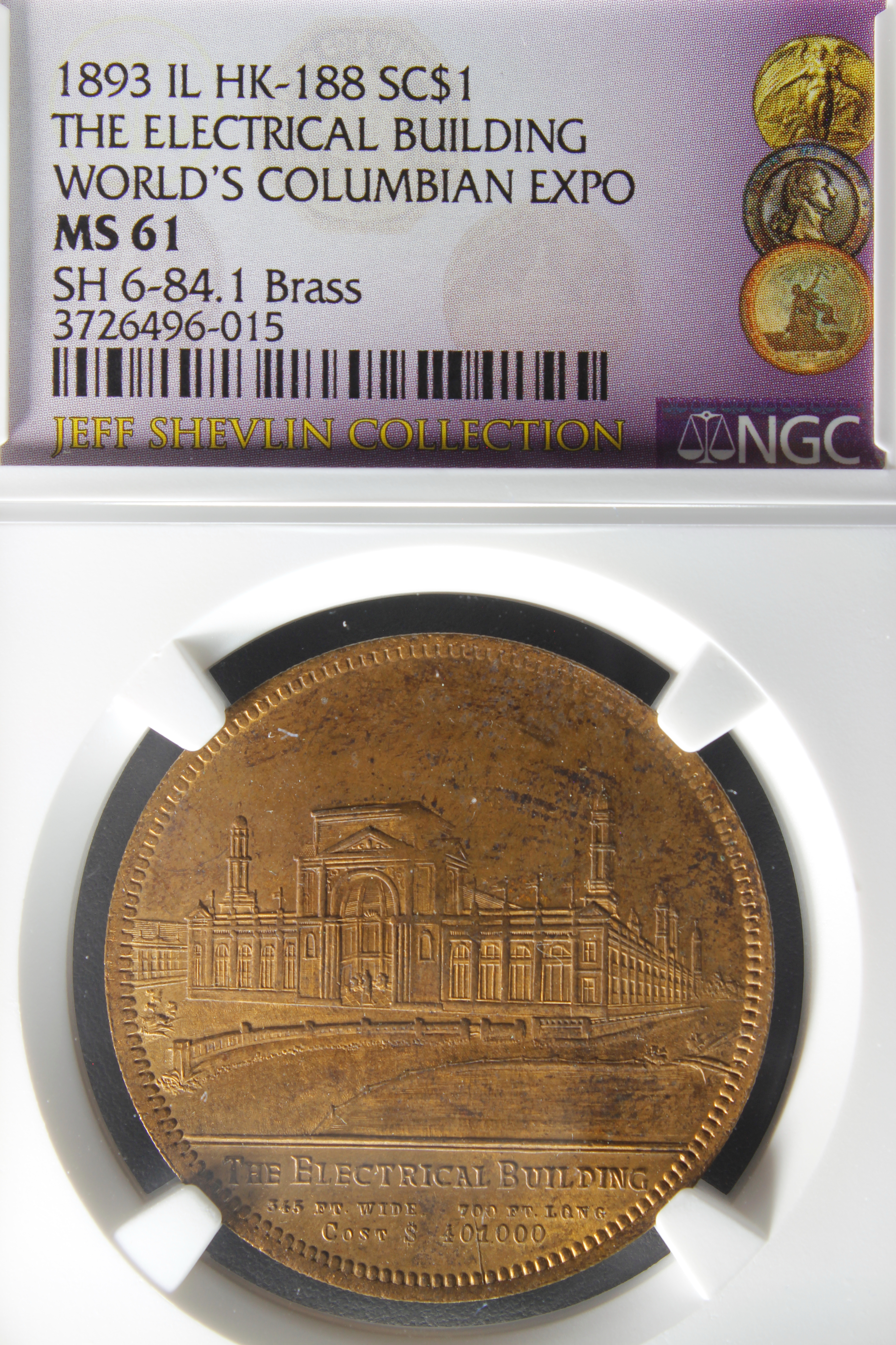 HK-188 1893 Columbian Lauer Electrical Building SCD