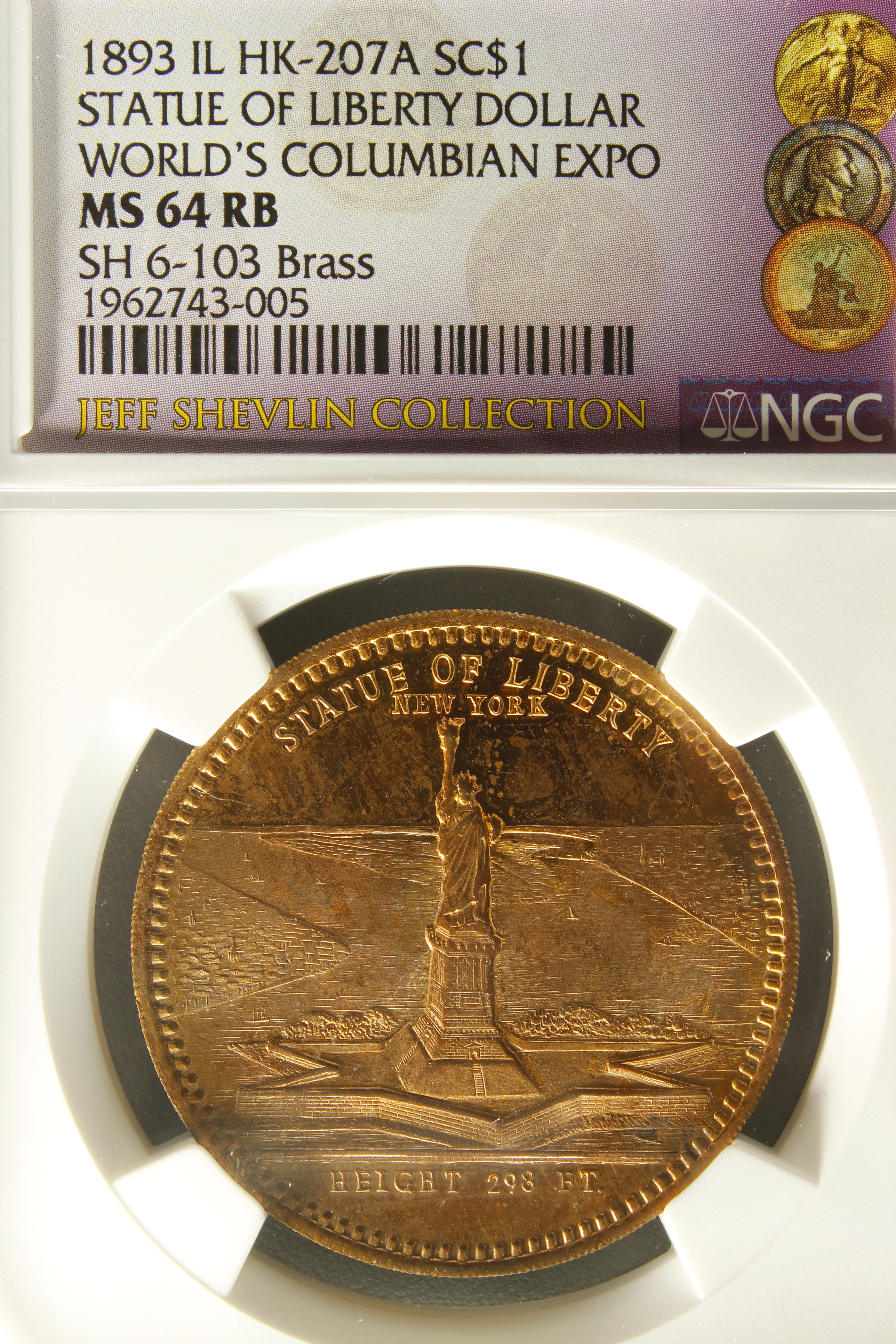 HK-207A 1893 Columbian Lauer Statue of Liberty SCD