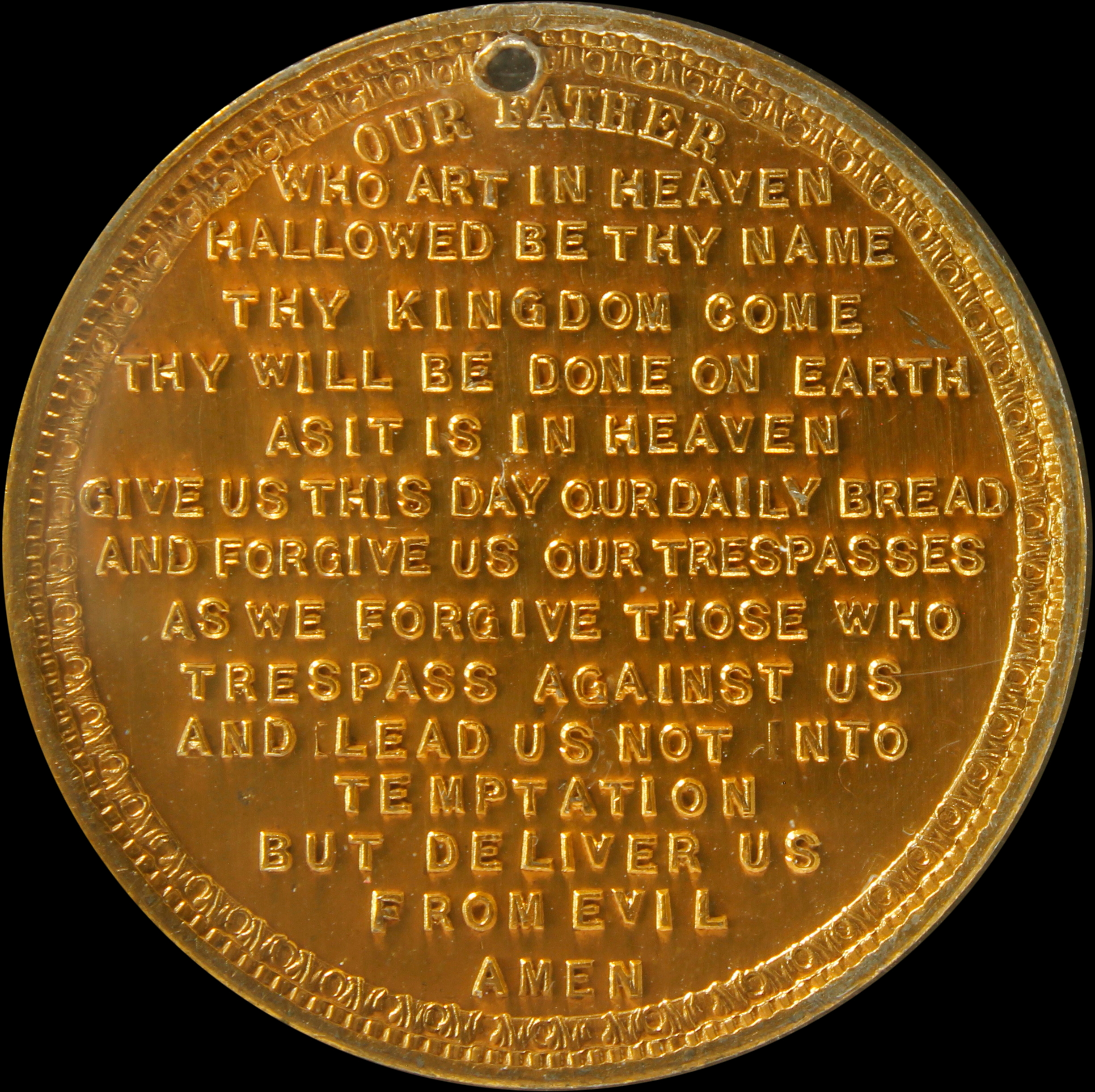 HK-233A 1893 Columbian Columbus Bare Head Left / Lord’s Prayer SCD