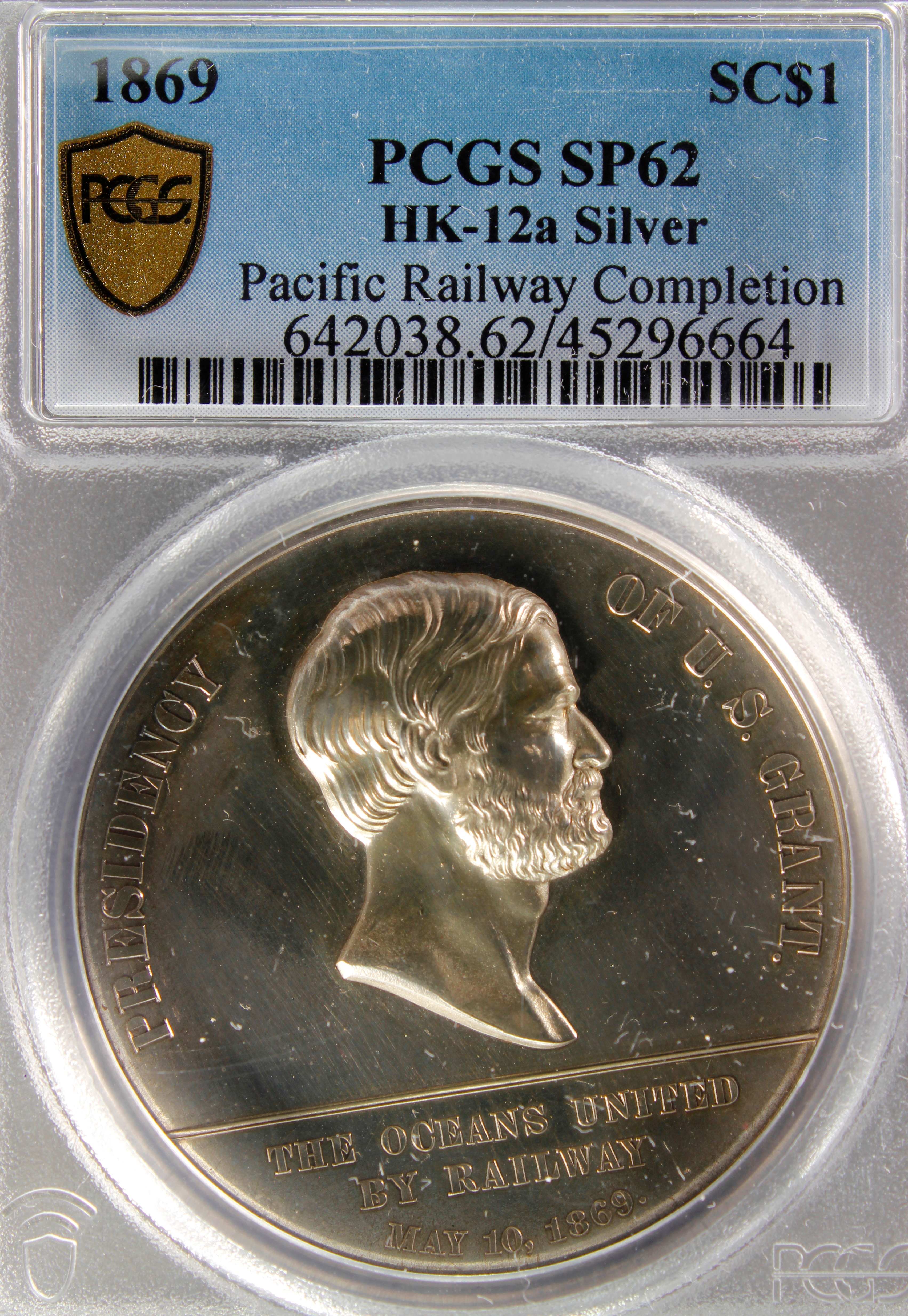 HK-12A 1869 Pacific Railway Completion Silver SCD