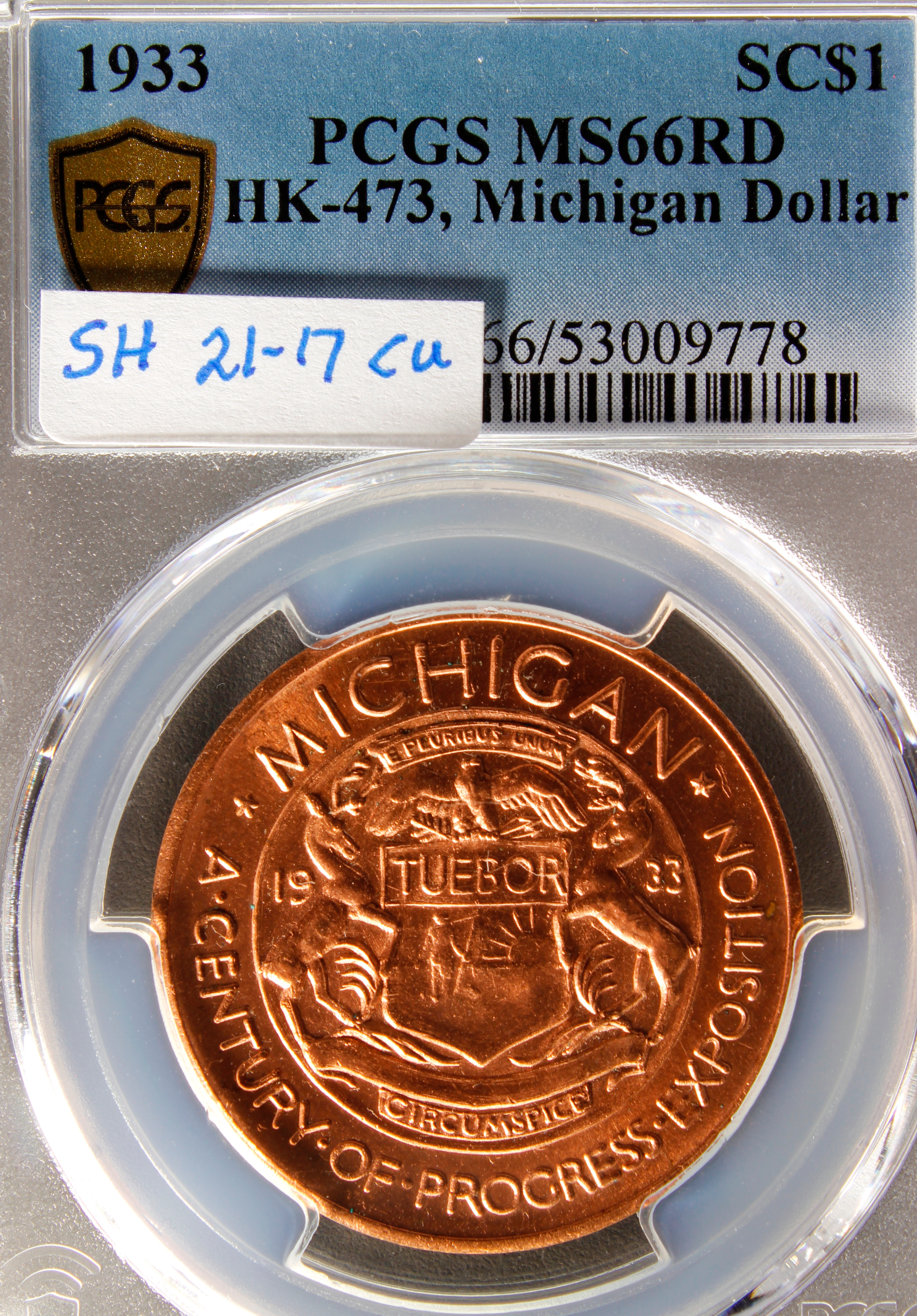 HK-473 1933 Century of Progress Michigan State SCD