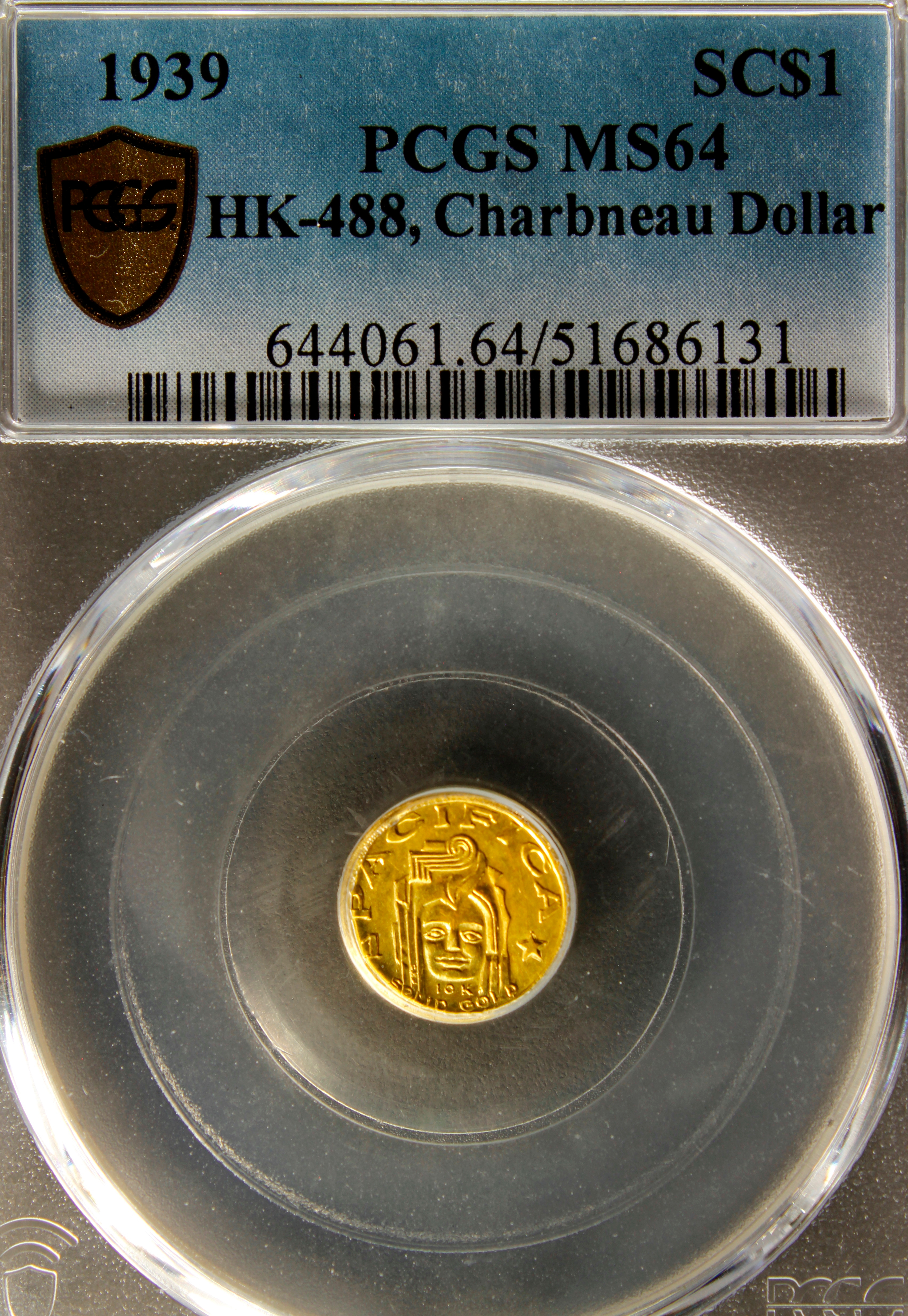 HK-488 1939 Golden Gate International Exposition Charbneau SCD – GOLD J3