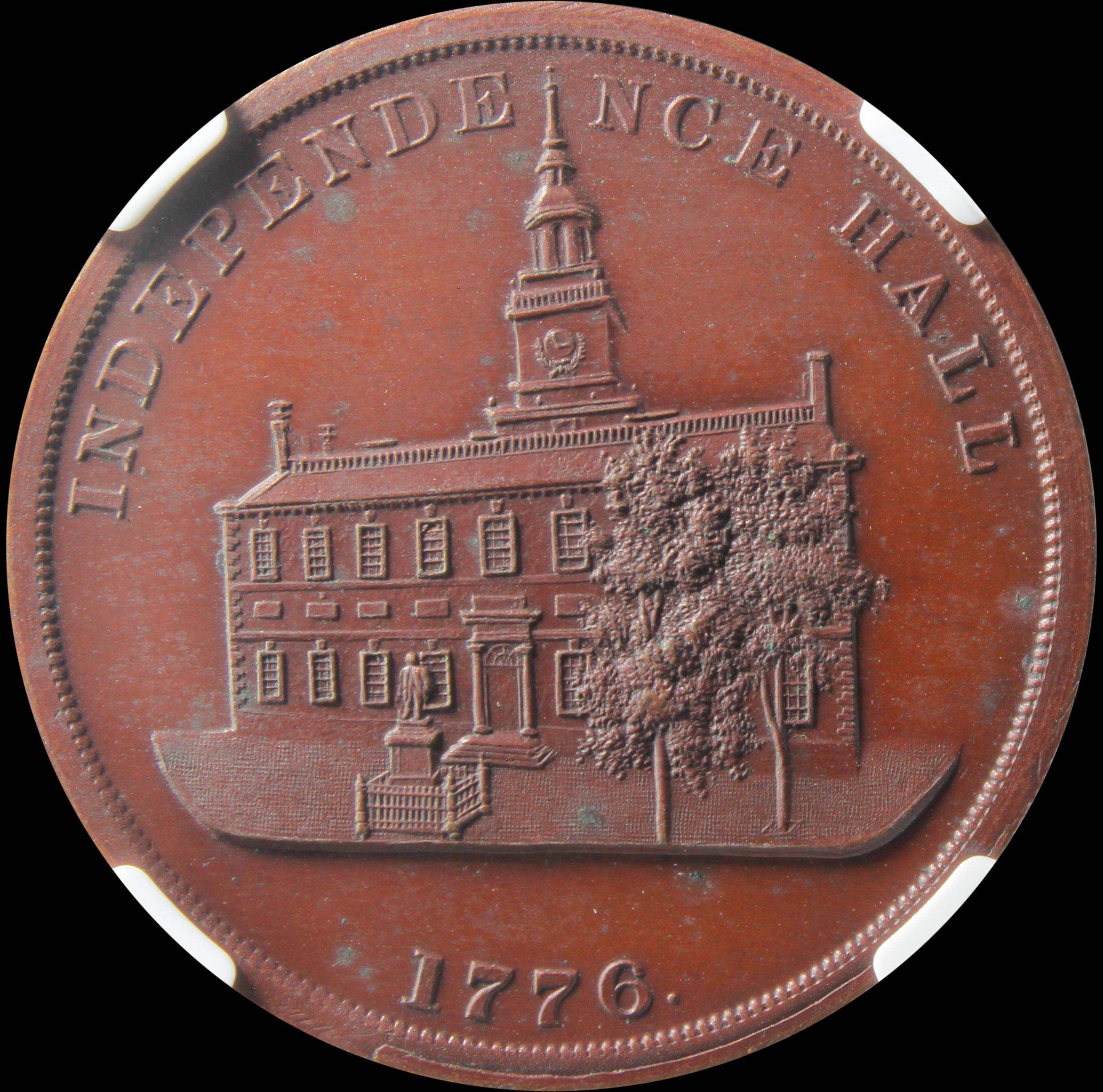 HK-27A 1876 Centennial Small Liberty Bell No Star / Independence Hall with Trees SCD