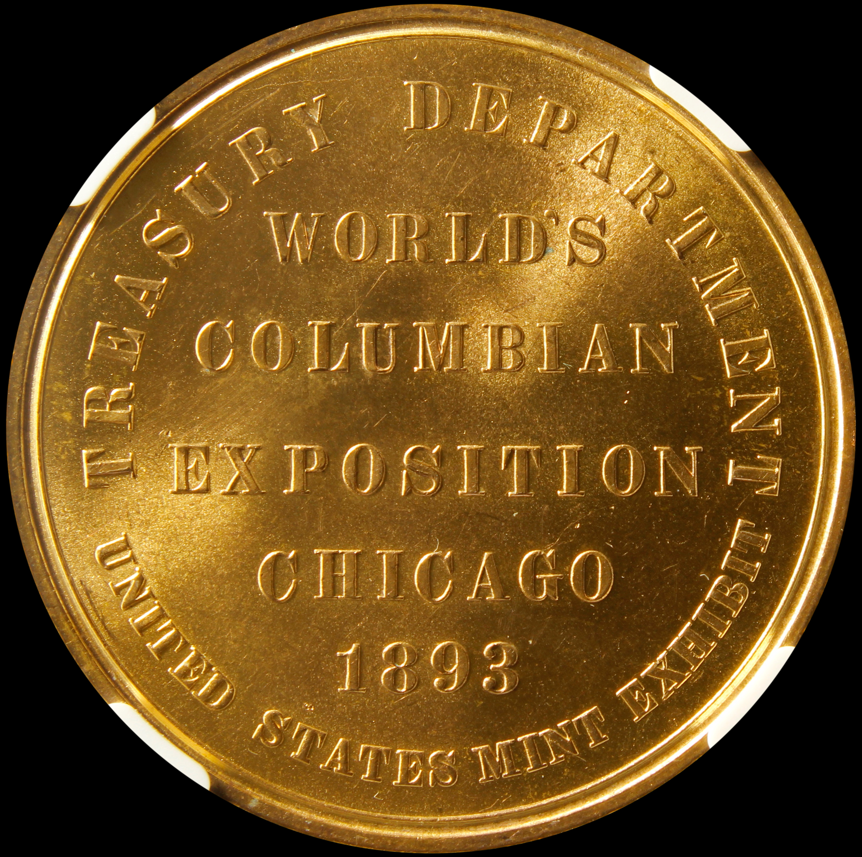 HK-154 1893 Columbian Exposition Gold-Plated Variety Large Letters Official SCD