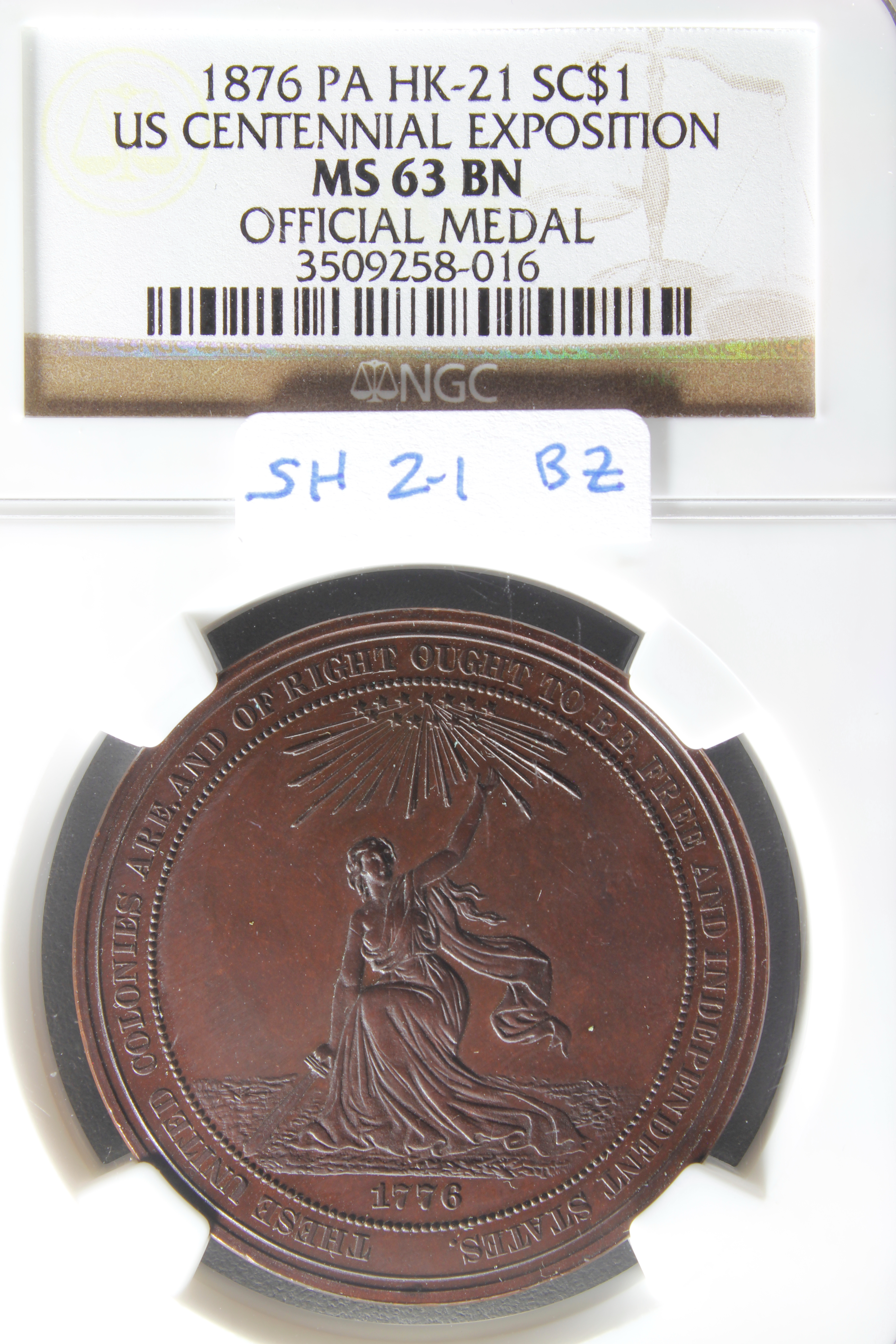 HK-21 1876 Centennial Exposition Official SCD – Large Variety