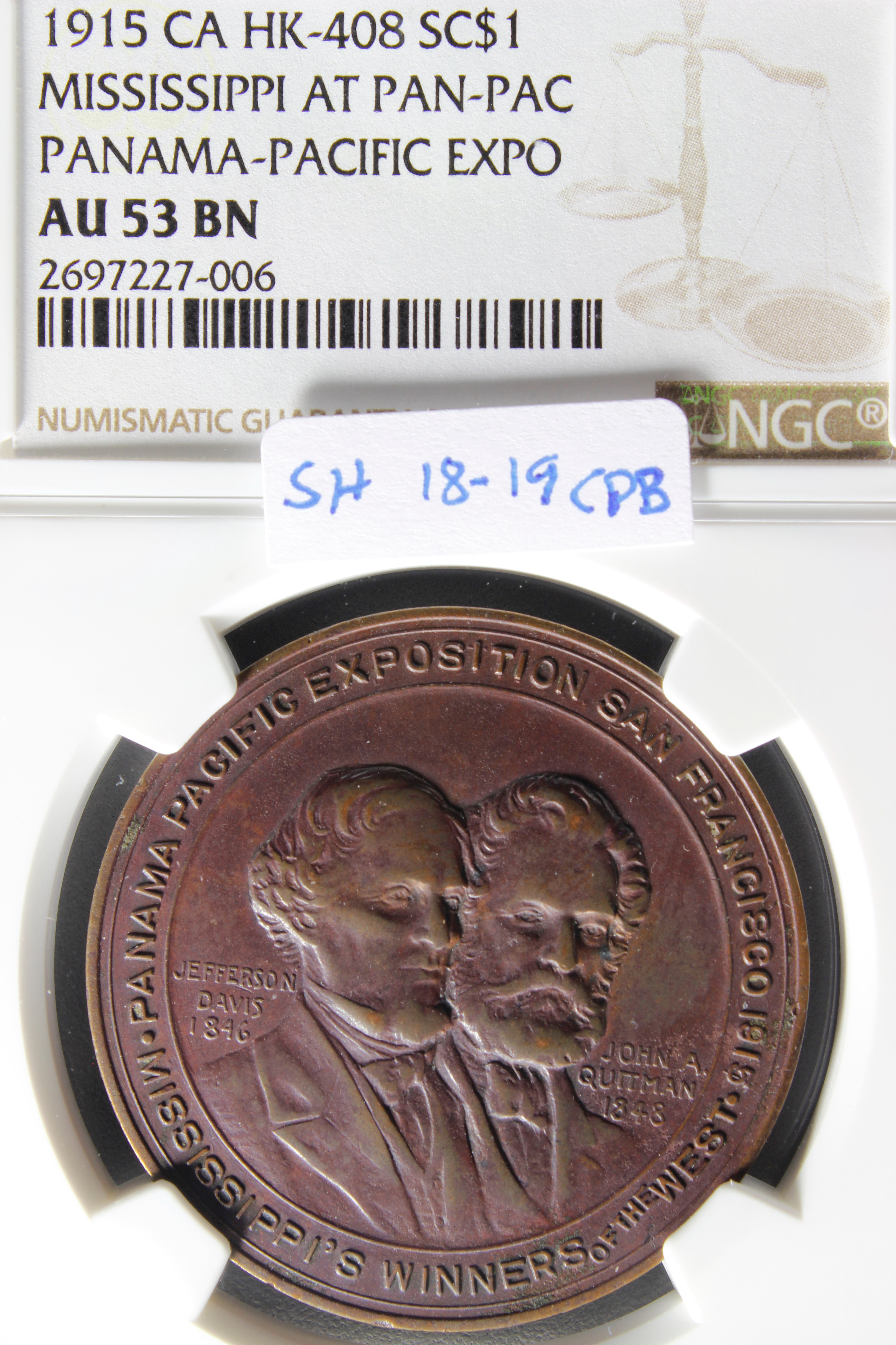 HK-408 1915 Panama-Pacific International Exposition Mississippi State SCD