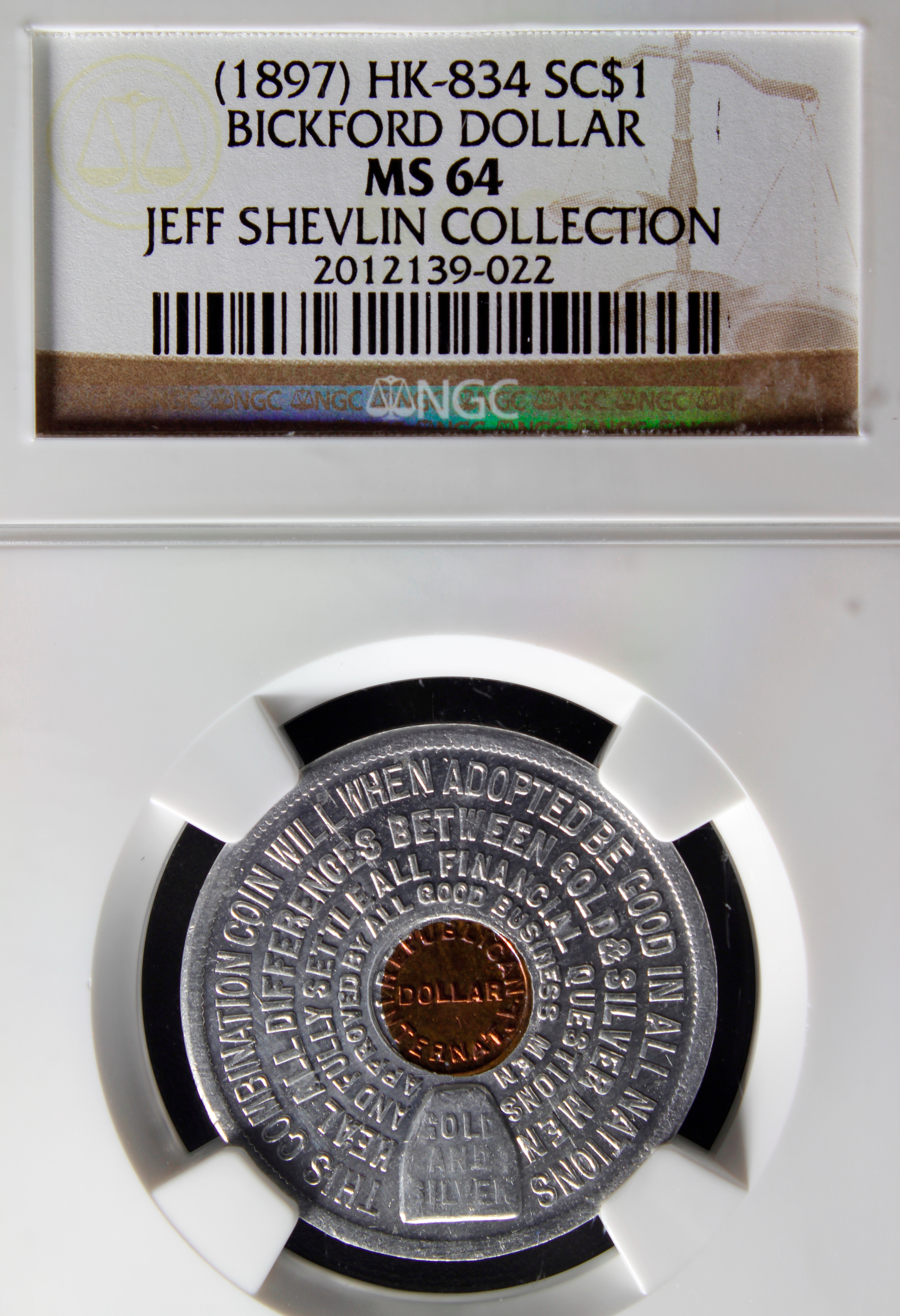 HK-834 1897 Bickford Dollar SCD