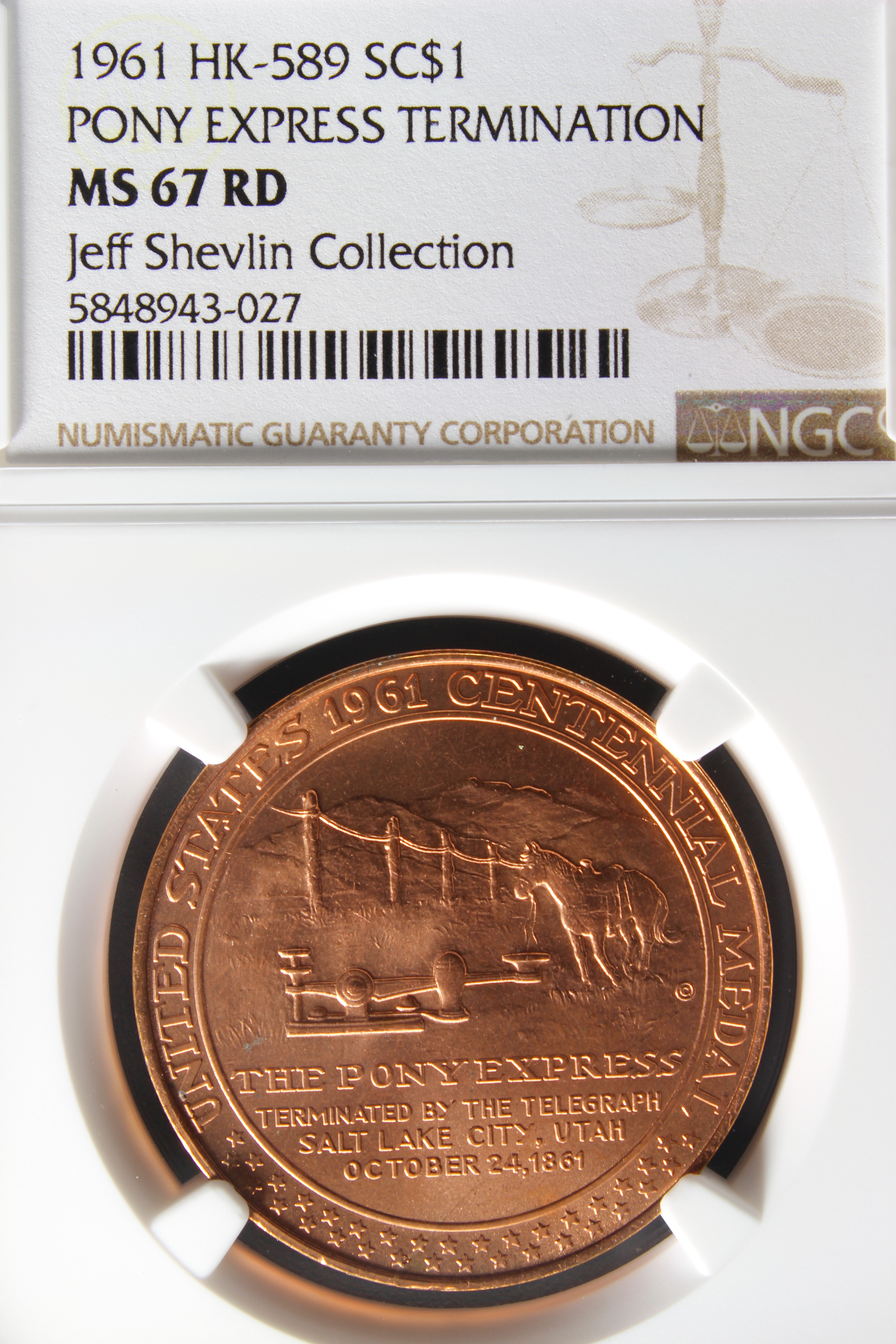 HK-589 1961 Pony Express Termination Bronze SCD