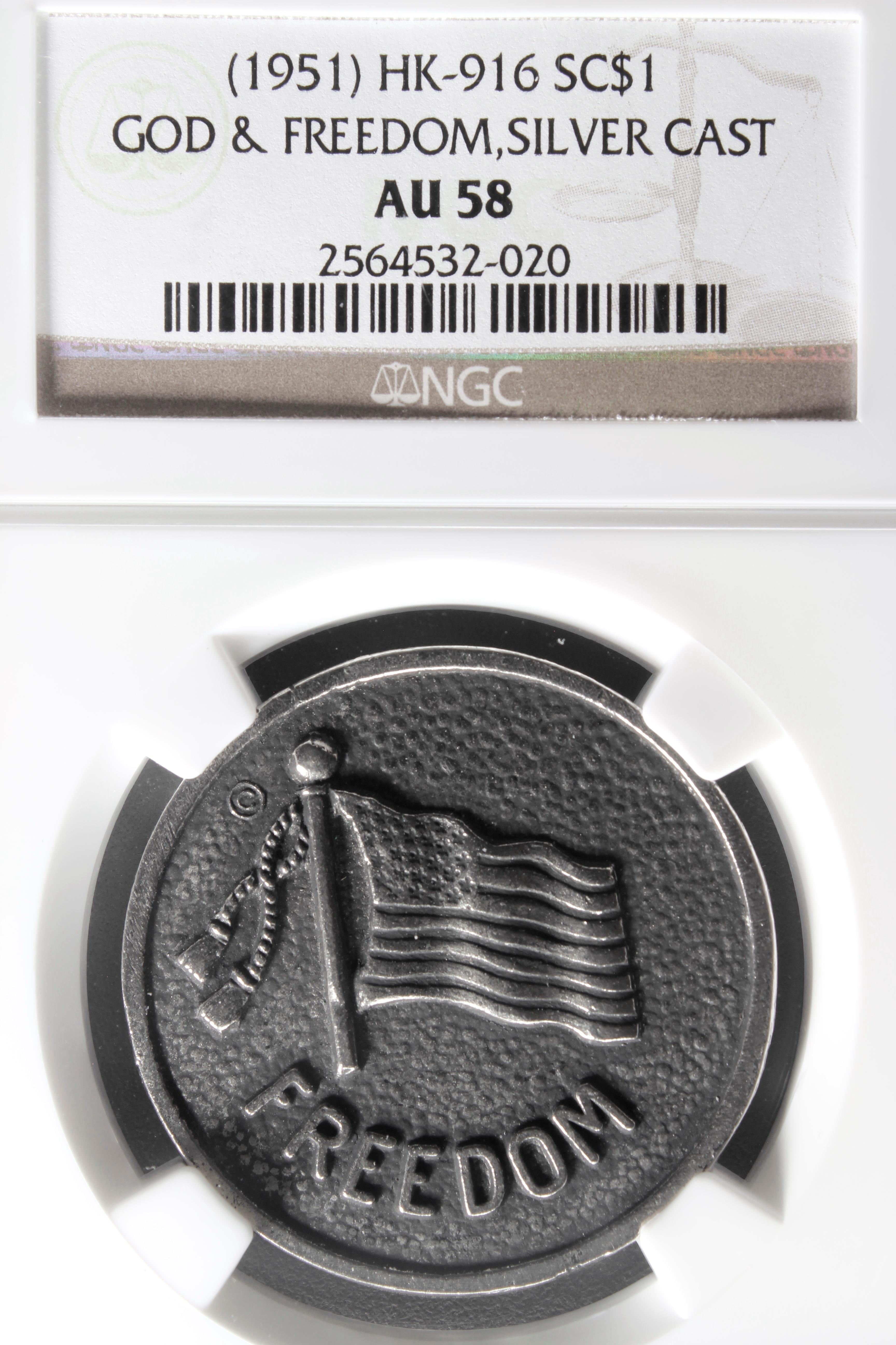 HK-916 1951 God and Freedom Medal SCD