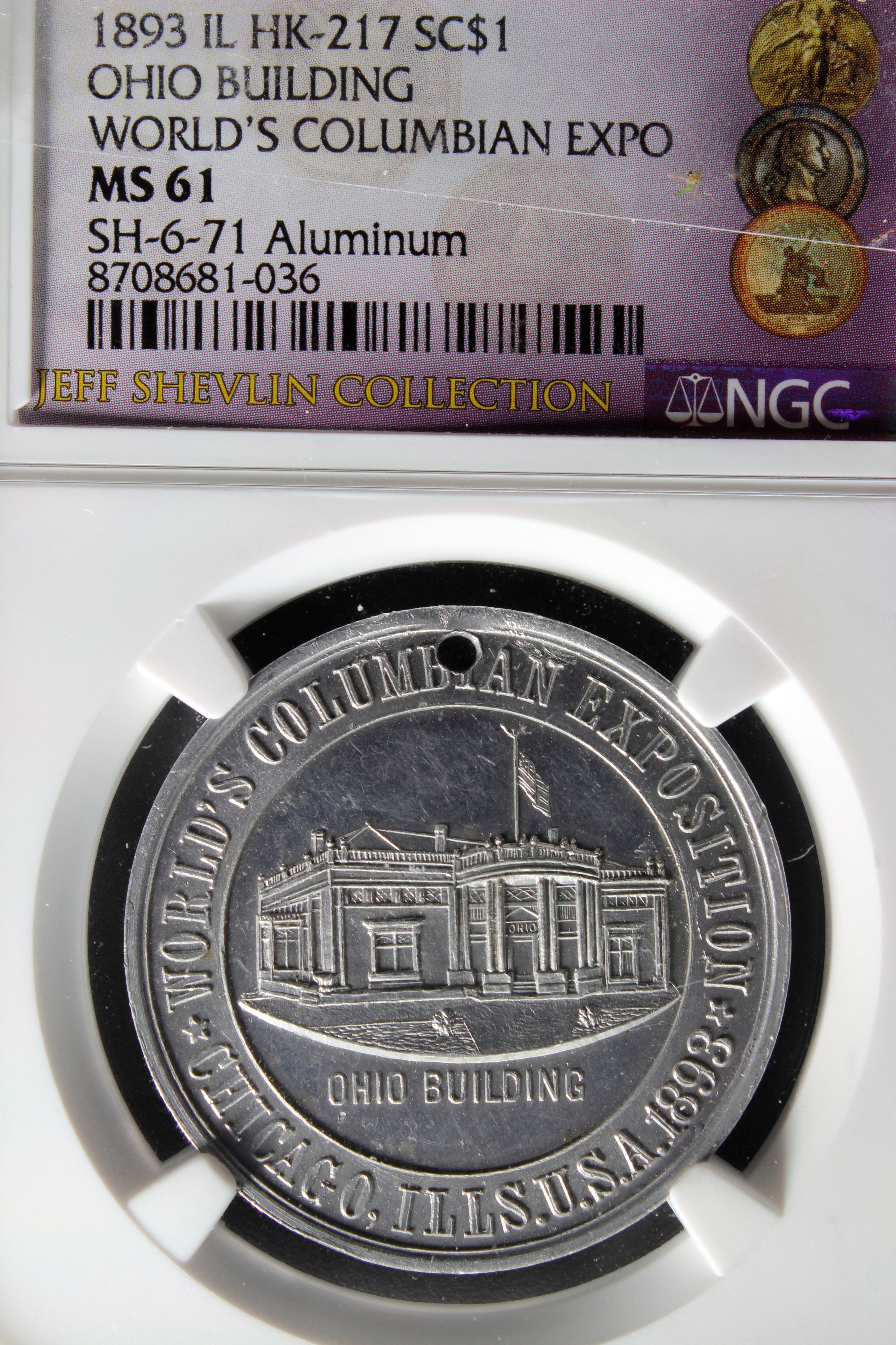 HK-217 1893 Columbian Murdock Ohio State Building Mother Ohio SCD