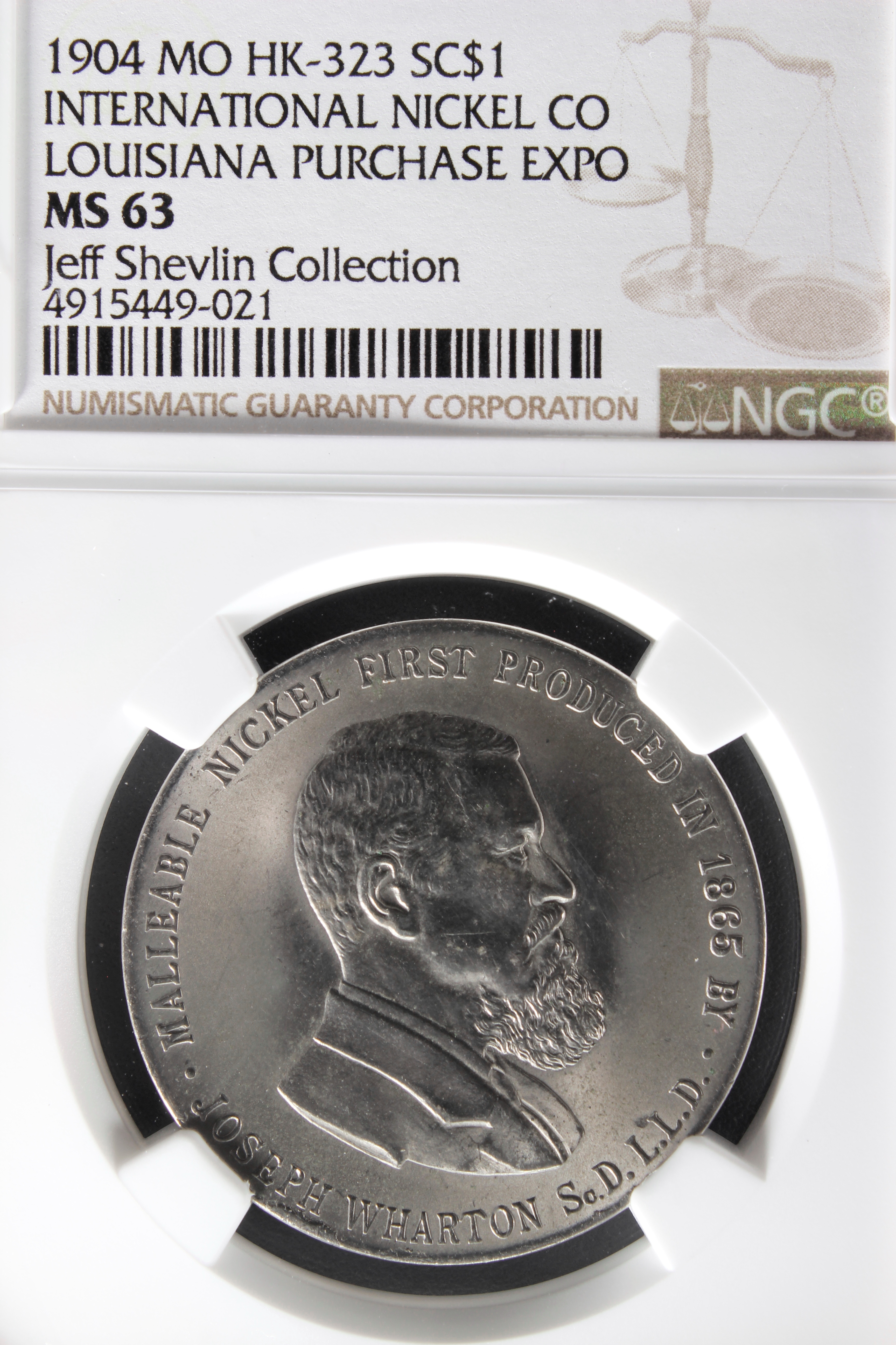 HK-323 1904 Louisiana Purchase International Nickel SCD