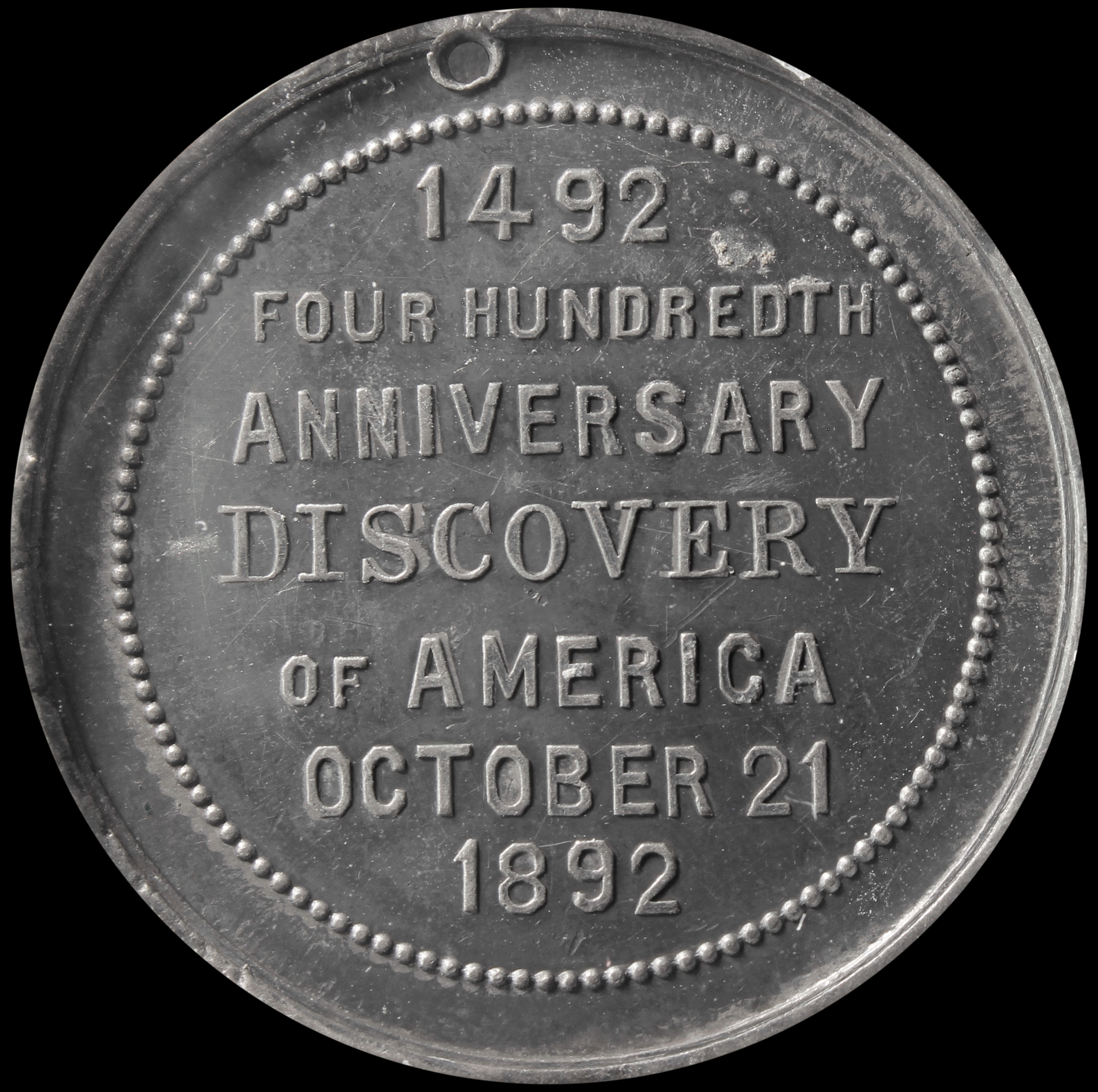 1893 Columbian Columbus Statue within Wreath with Discovery of America SCD