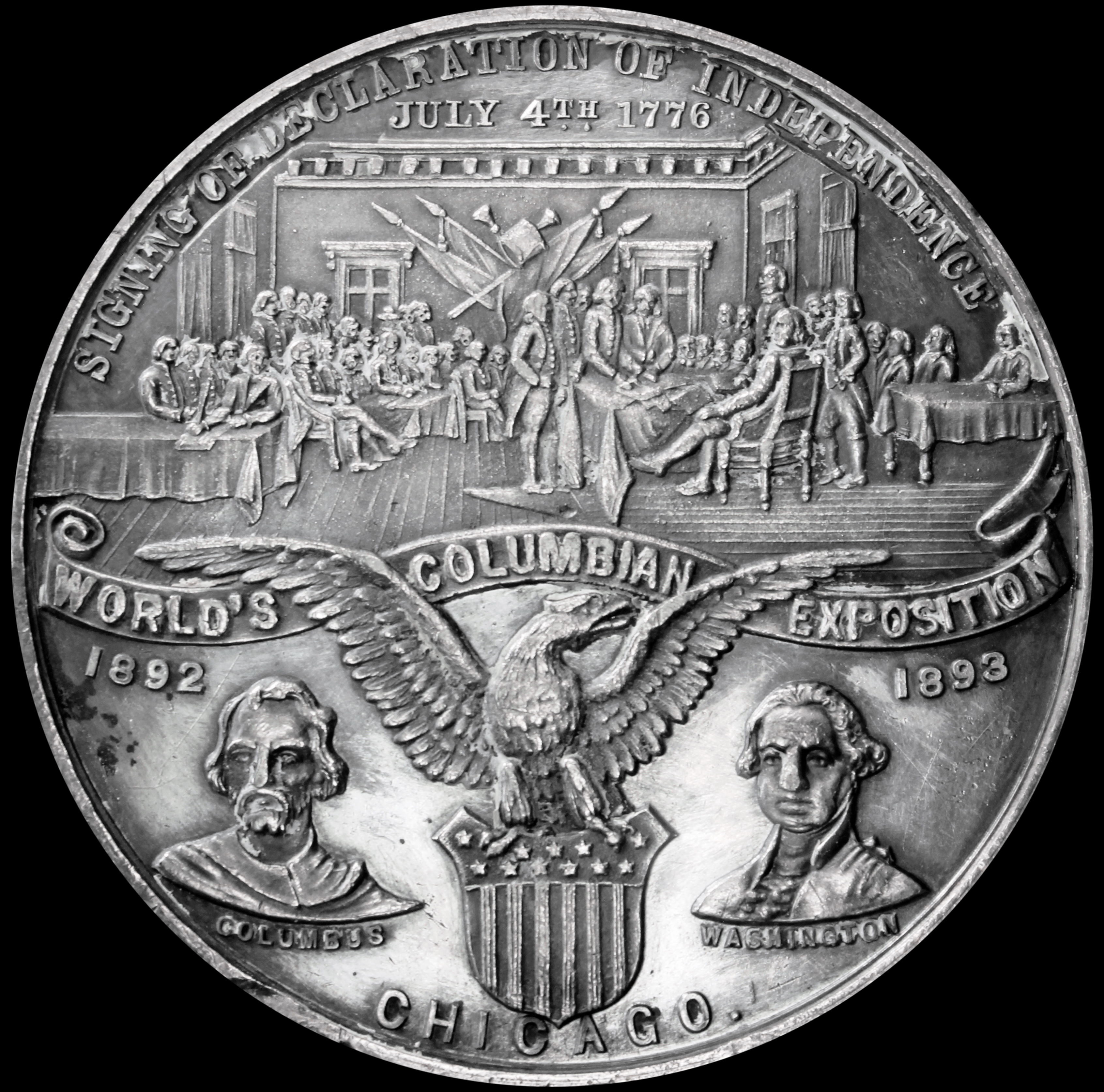 HK-157 VARIETY 1892 Columbian Exposition Declaration of Independence SCD – 60mm variety